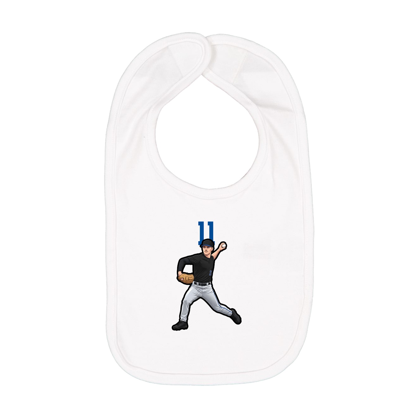 Infant Bib — Number Top in White