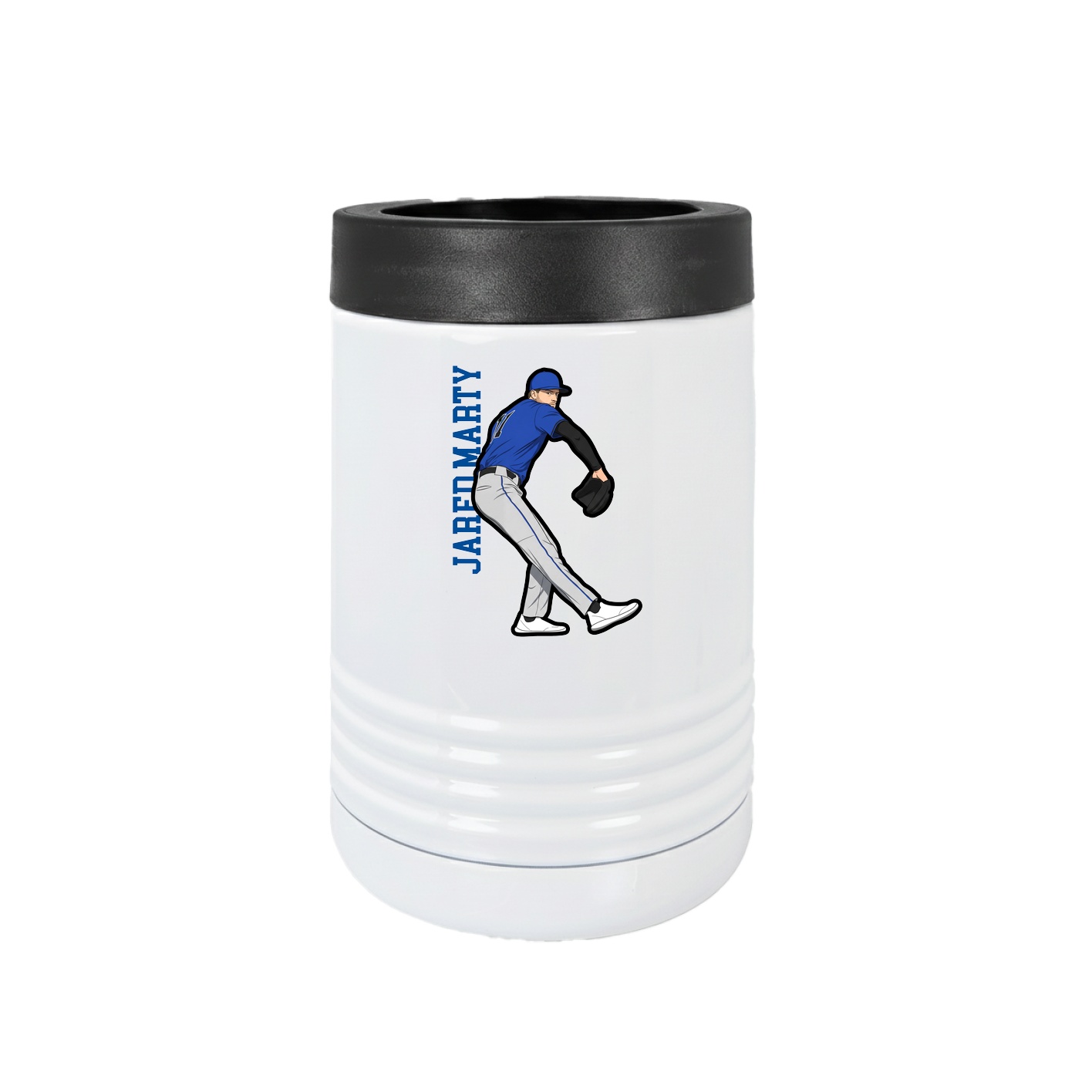 Beverage Holder — Name Vertical in White