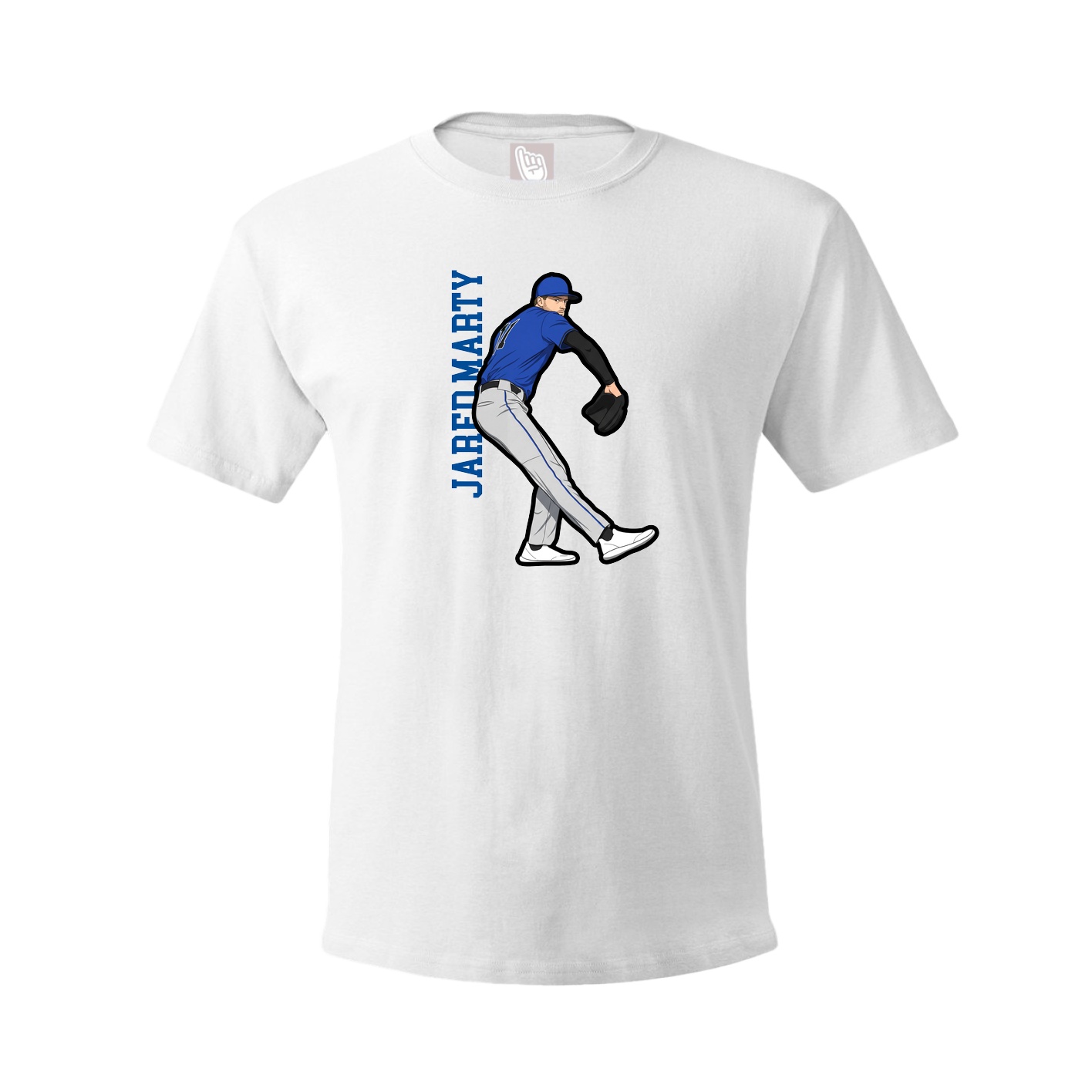 Youth Tee — Name Vertical in White