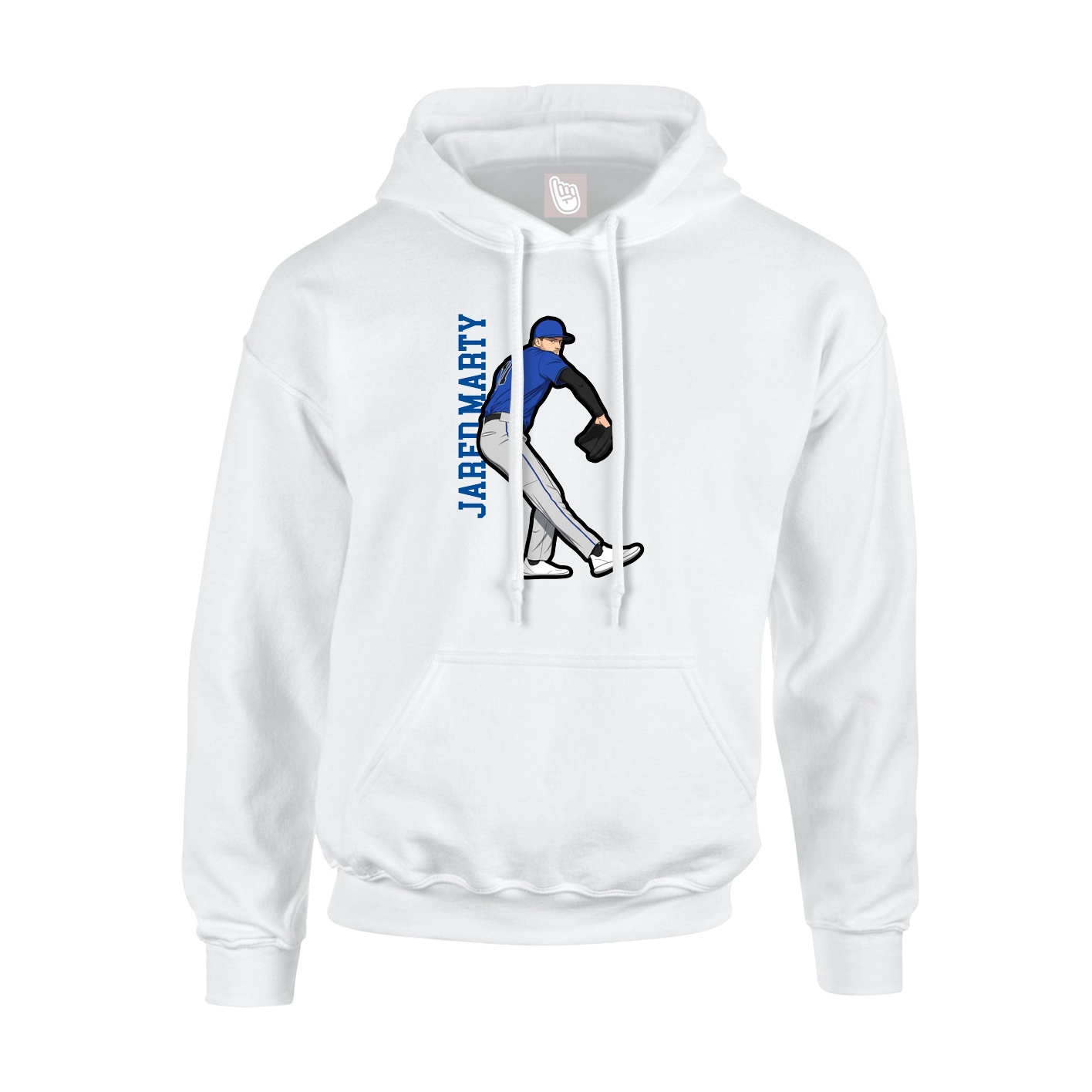 Hoodie — Name Vertical in White