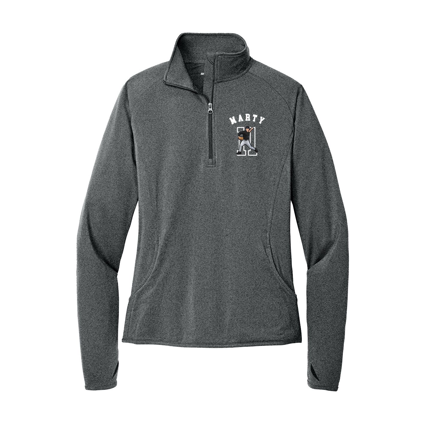 Women's Q-Zip Pullover — Shirsey Arch in Grey