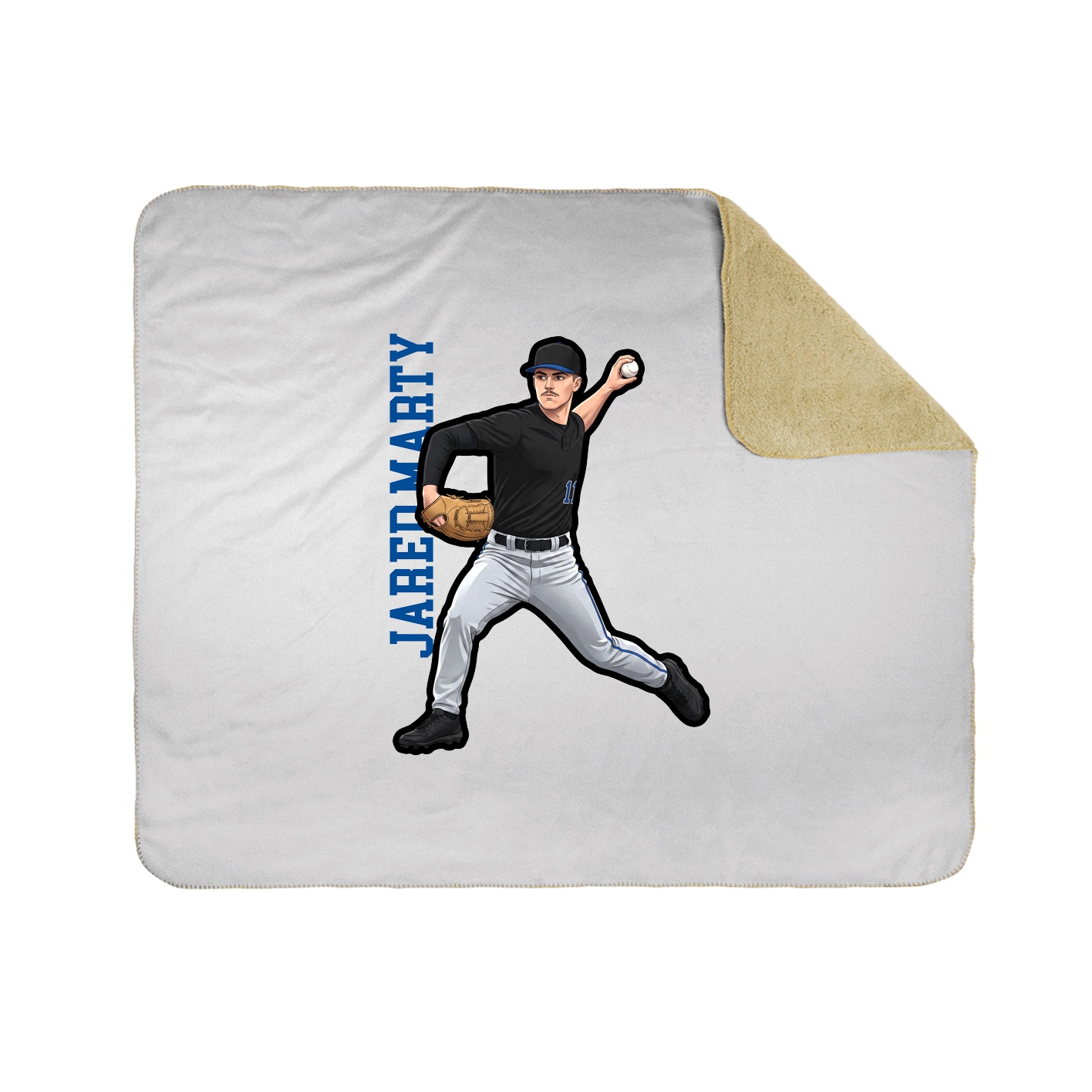 Throw Blanket — Name Vertical in White