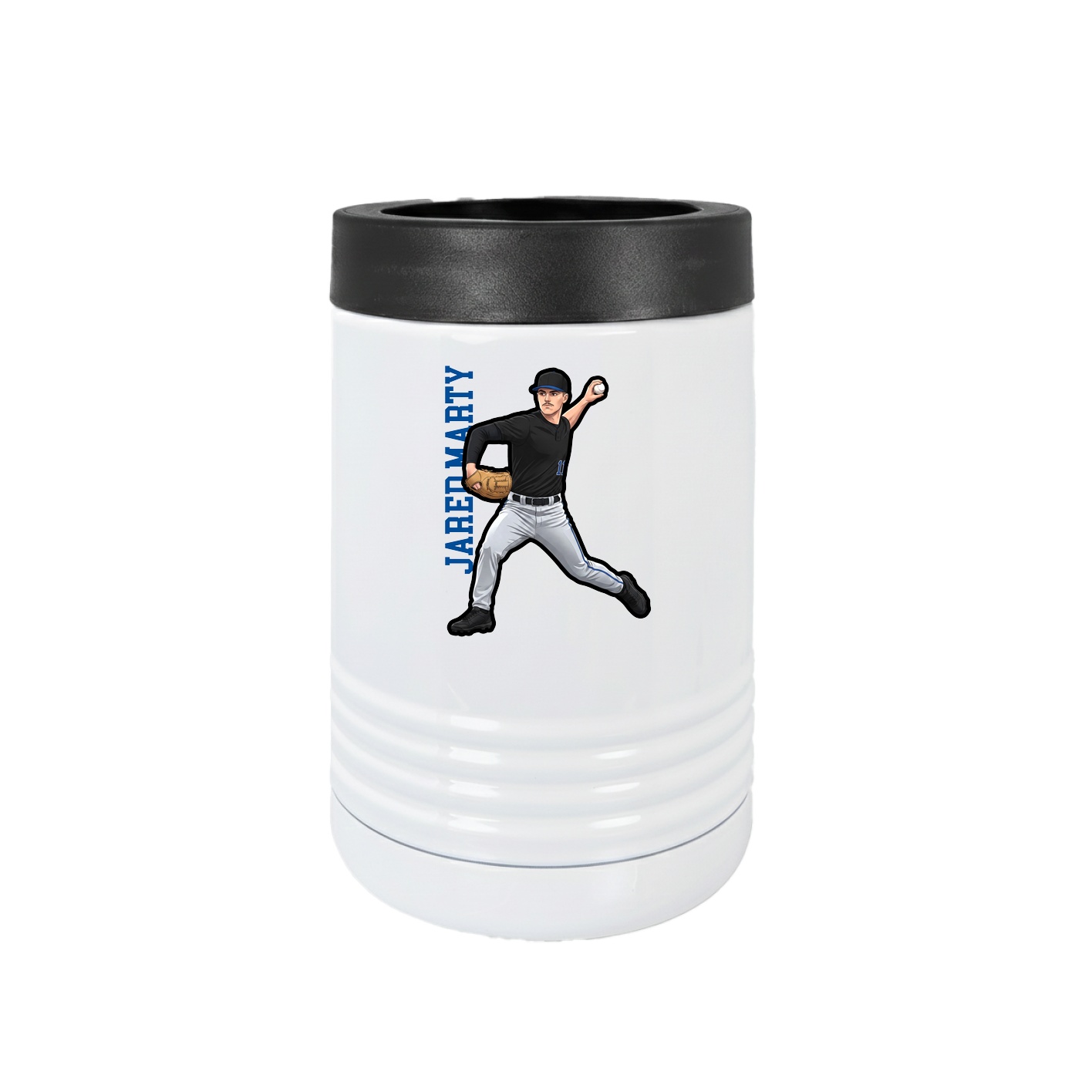 Beverage Holder — Name Vertical in White