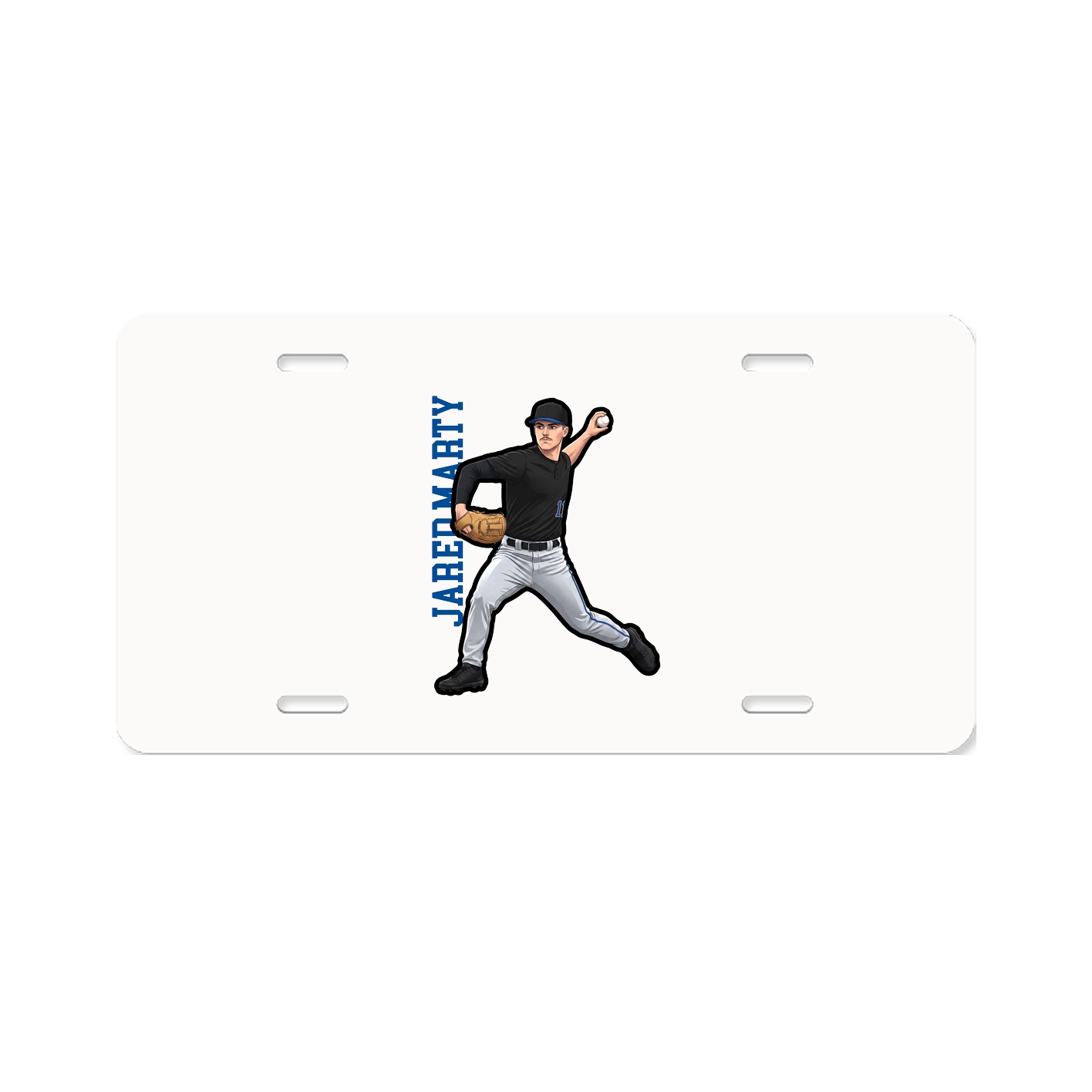 License Plate — Name Vertical in Classic