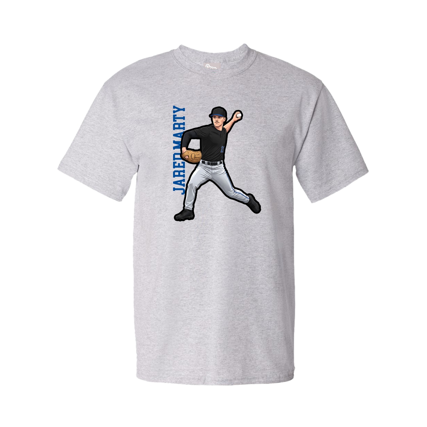 Tee — Name Vertical in Grey