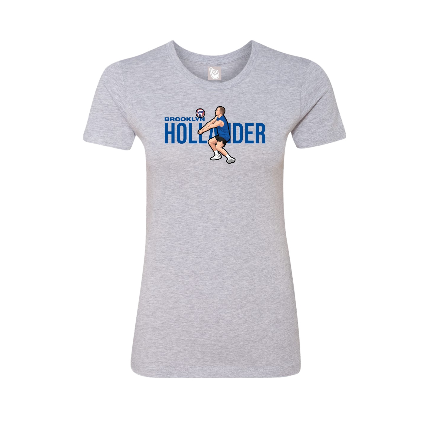 Fitted Women's Tee — Player Name in Grey