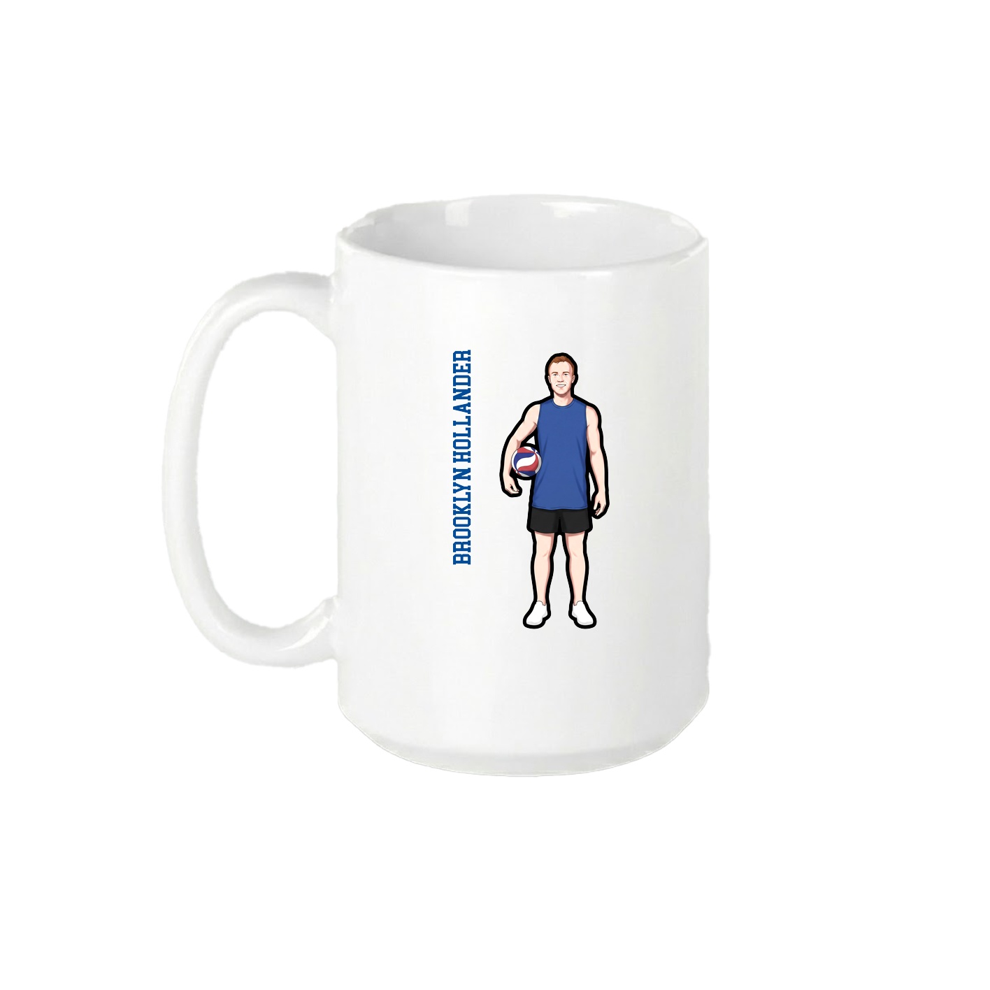 15oz Coffee Mug — Name Vertical in White
