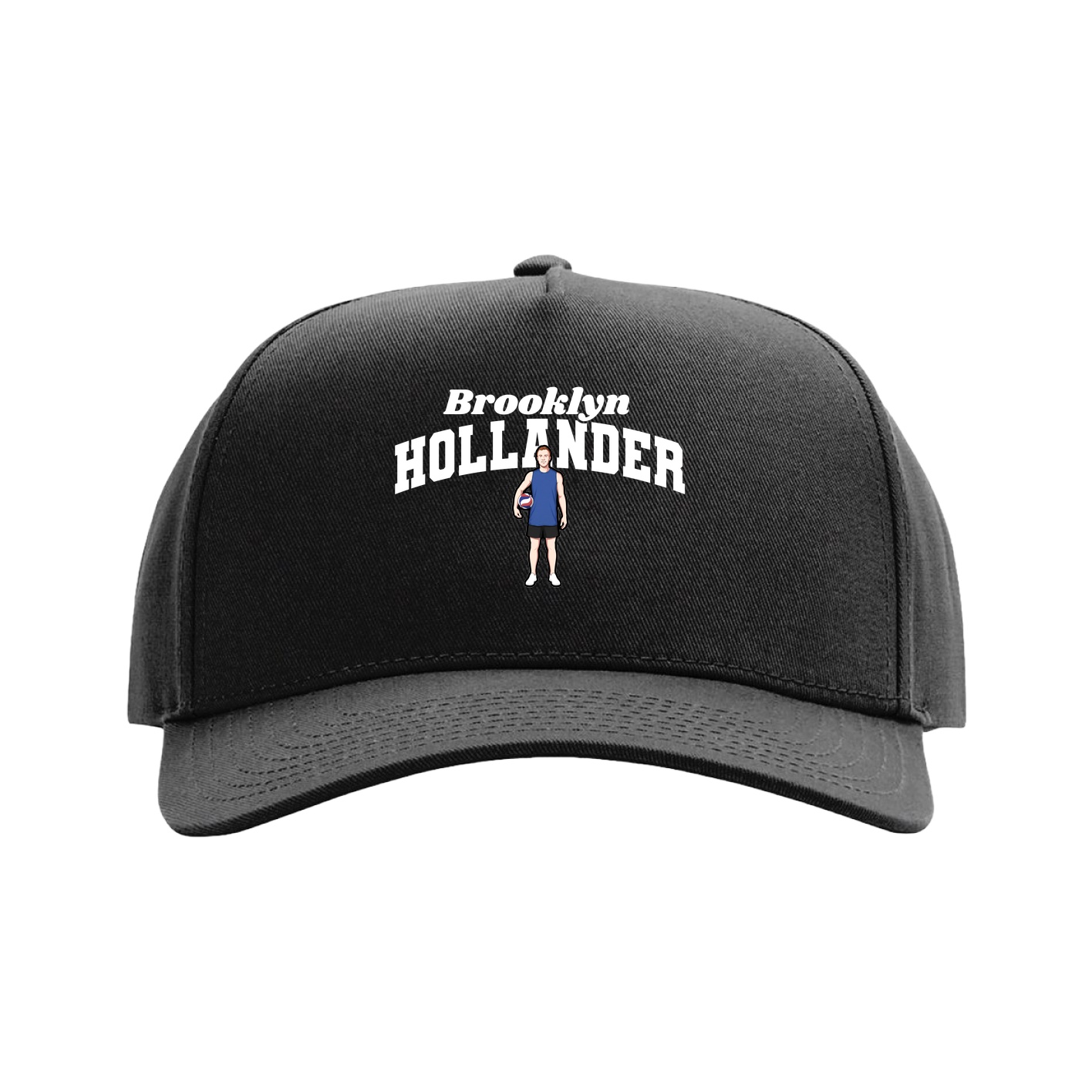 Full Fabric Five-Panel Champ Cap — Signature Arch in Black