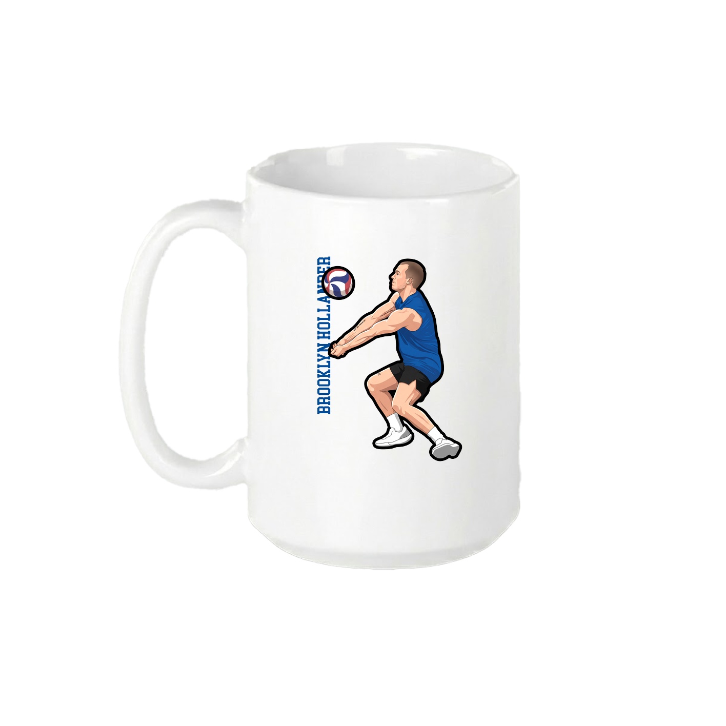 15oz Coffee Mug — Name Vertical in White