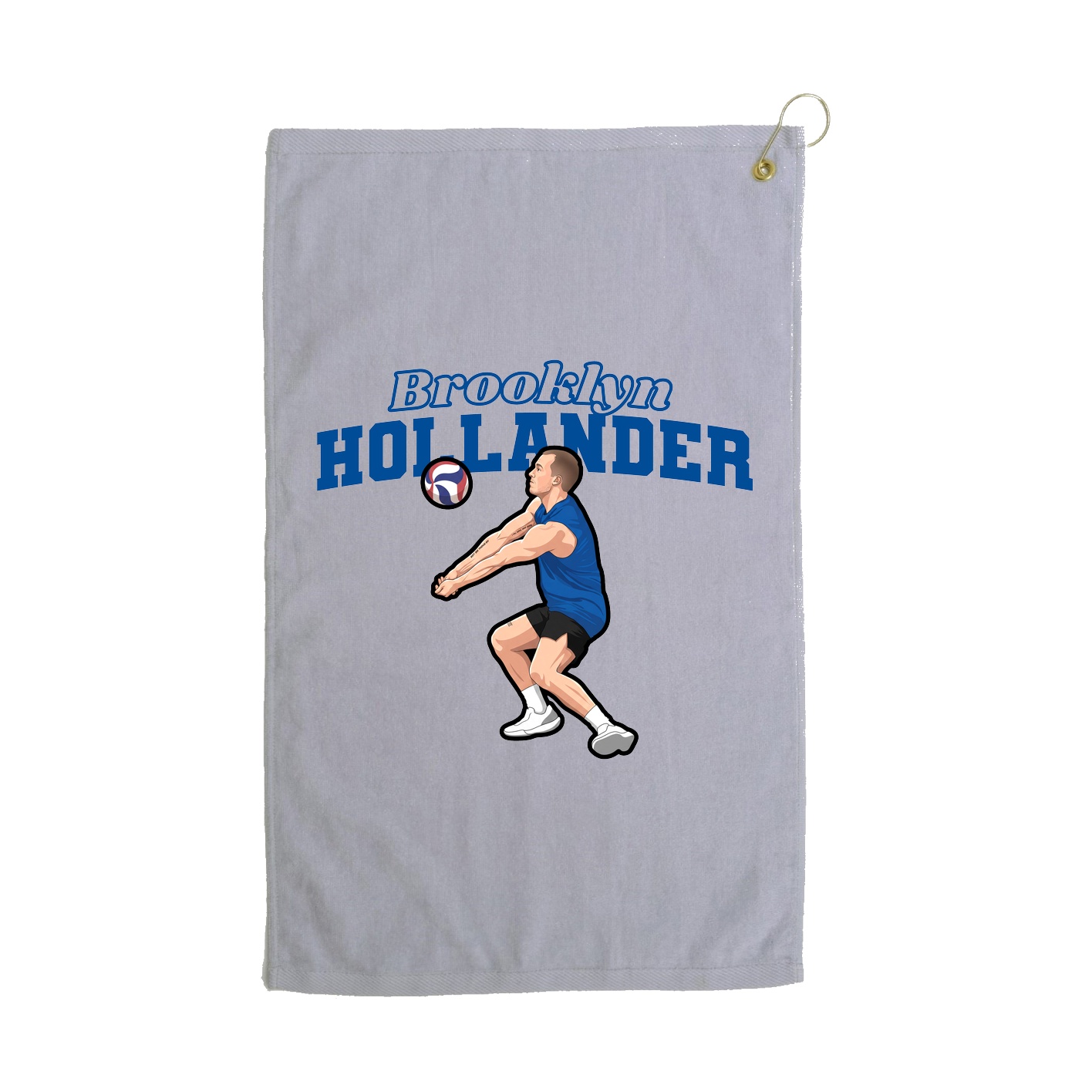 Golf Towel — Name Arch in Grey