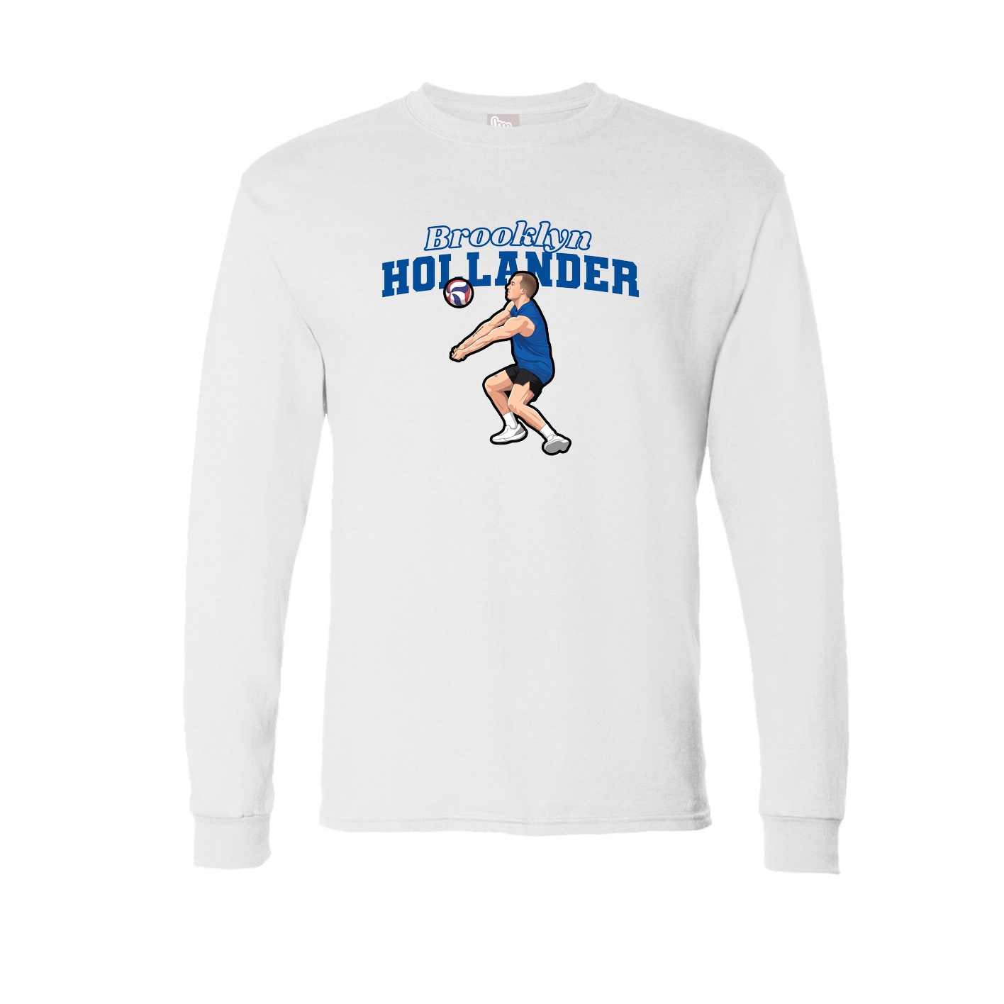 Long Sleeve Tee — Name Arch in White