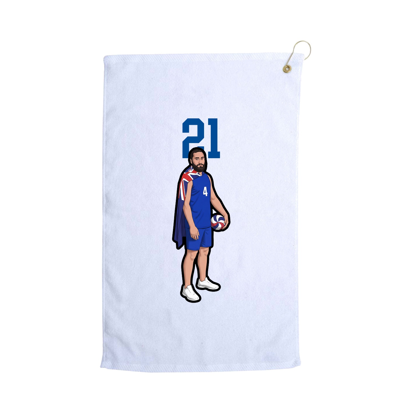 Golf Towel — Number Top in White