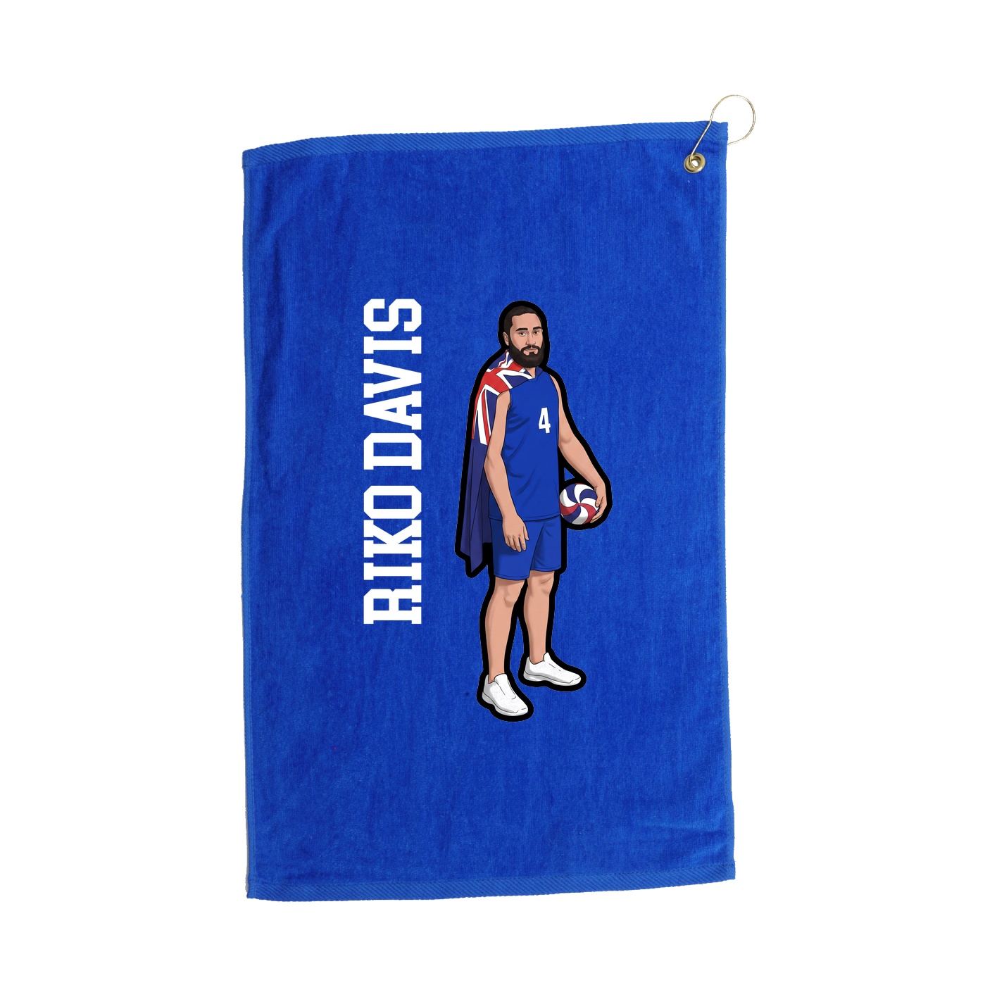 Golf Towel — Name Vertical in Royal