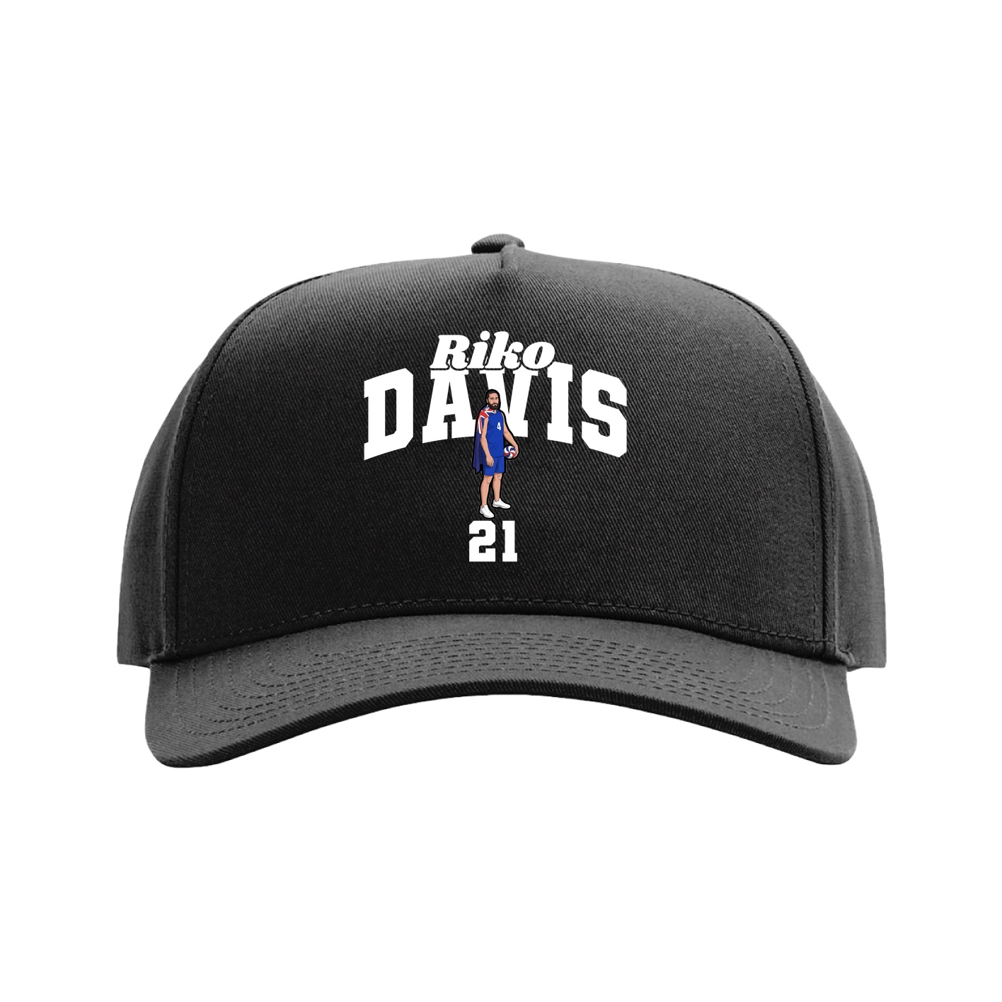 Full Fabric Five-Panel Champ Cap — Signature Arch in Black