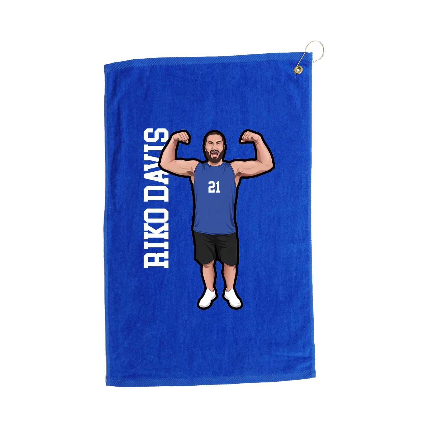 Golf Towel — Name Vertical in Royal