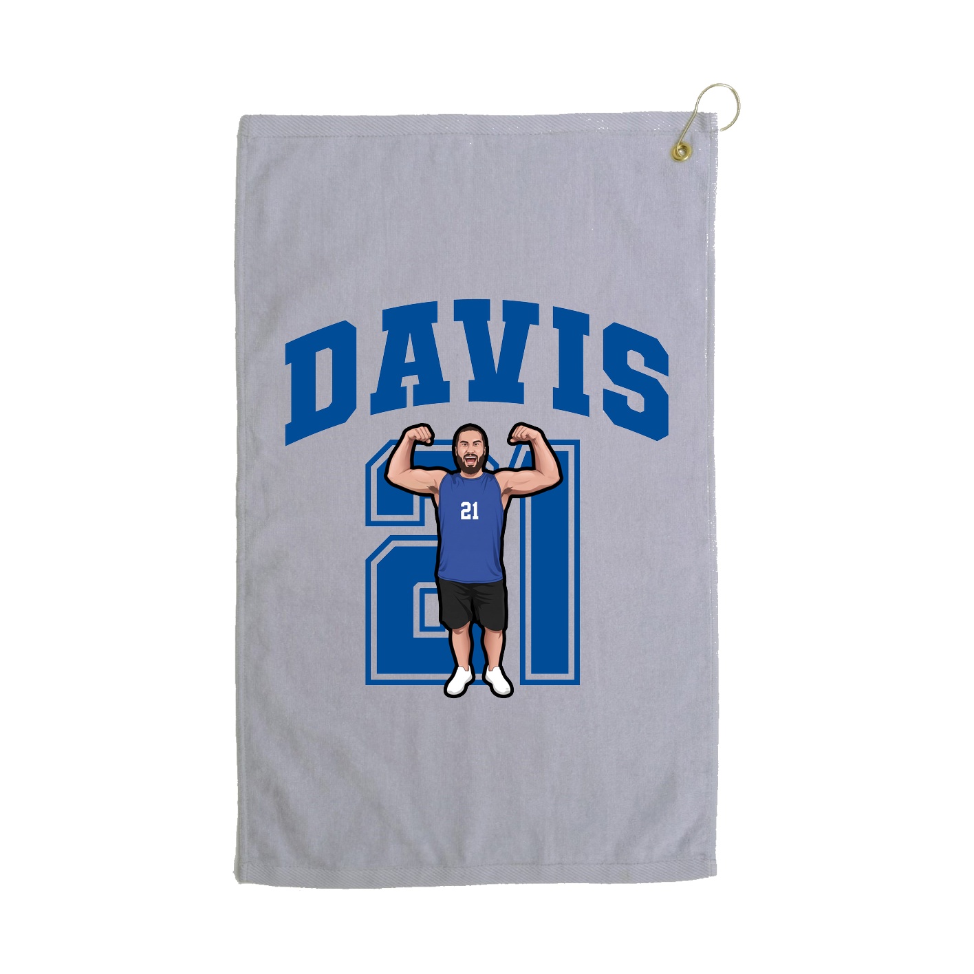 Golf Towel — Number in Grey