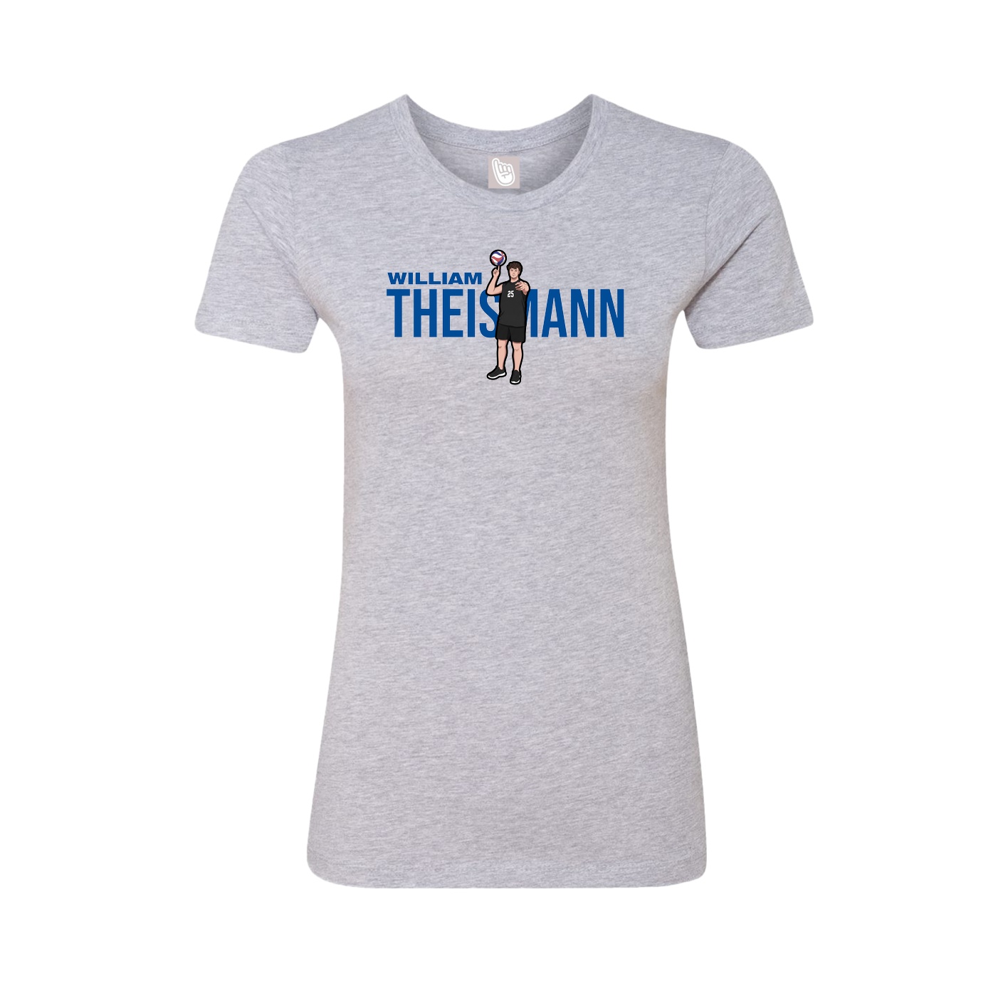Fitted Women's Tee — Player Name in Grey