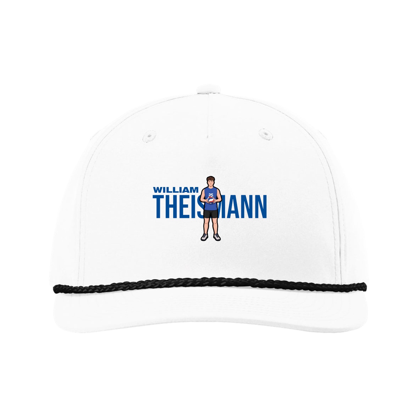 Five-Panel Classic Rope Cap — Player Name in White