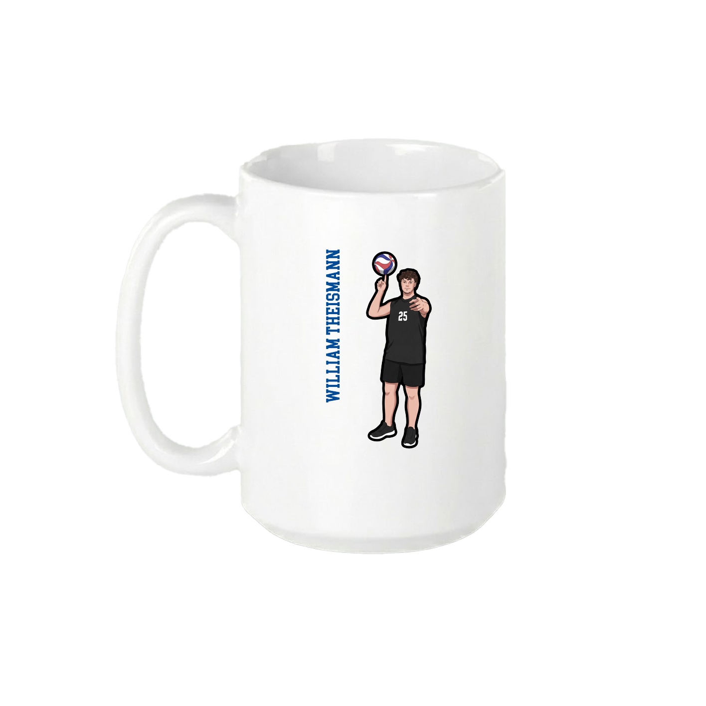 15oz Coffee Mug — Name Vertical in White