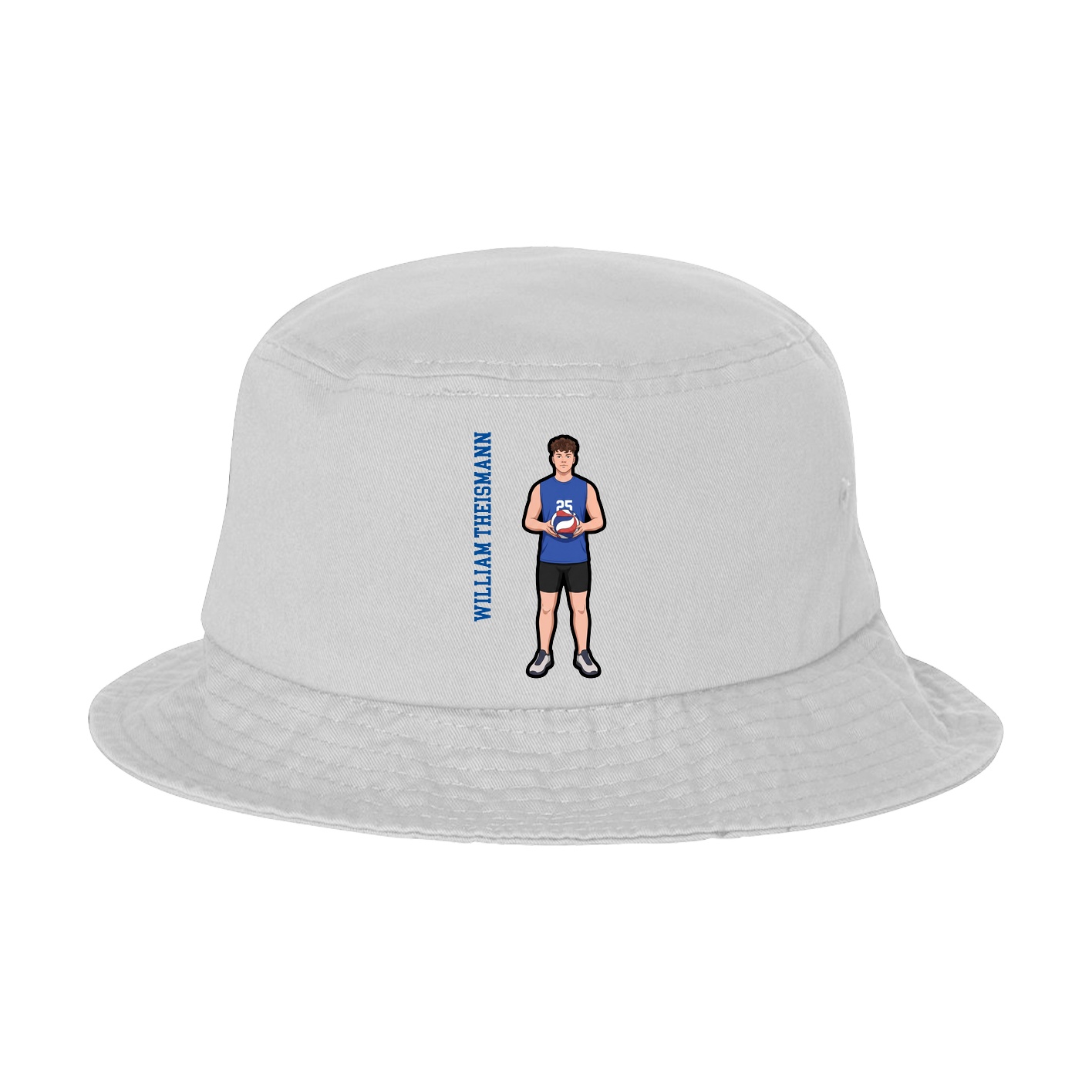 Bucket Cap — Name Vertical in White