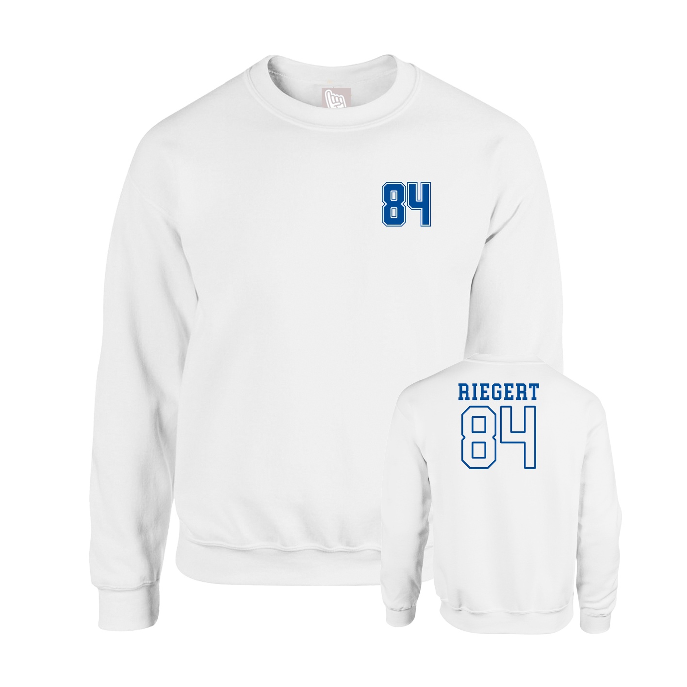 Fleece Crew — Chest Back in White