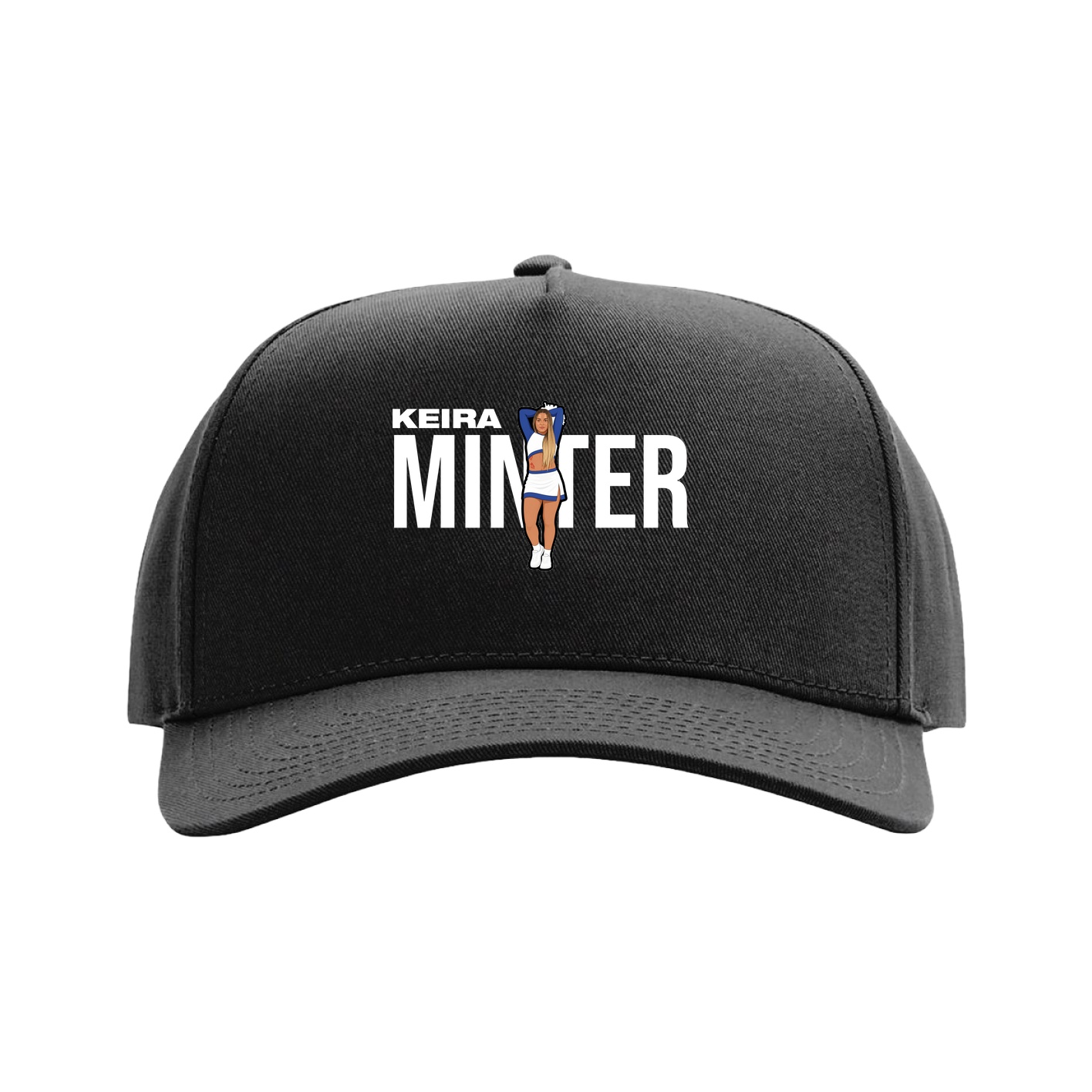 Full Fabric Five-Panel Champ Cap — Player Name in Black