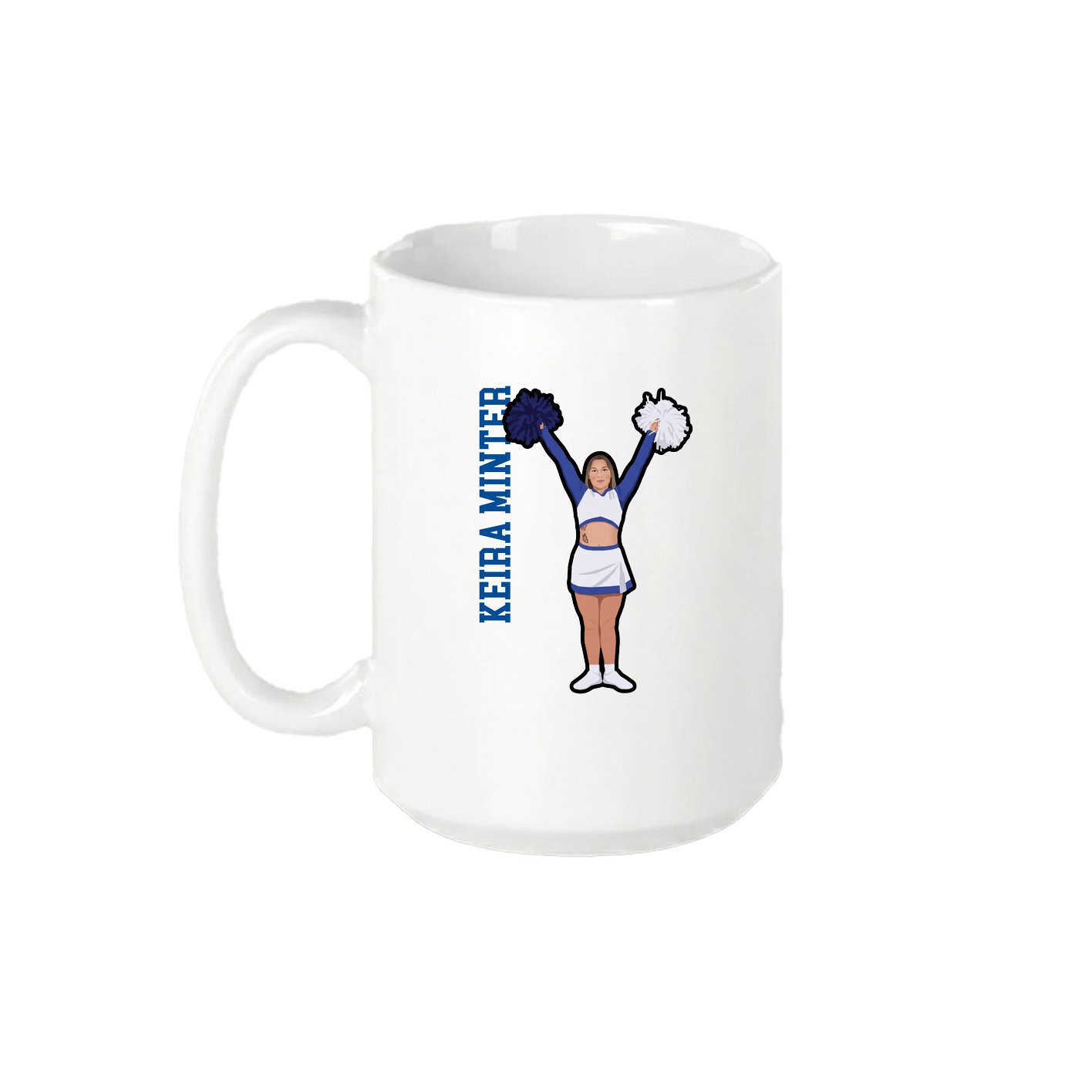 15oz Coffee Mug — Name Vertical in White