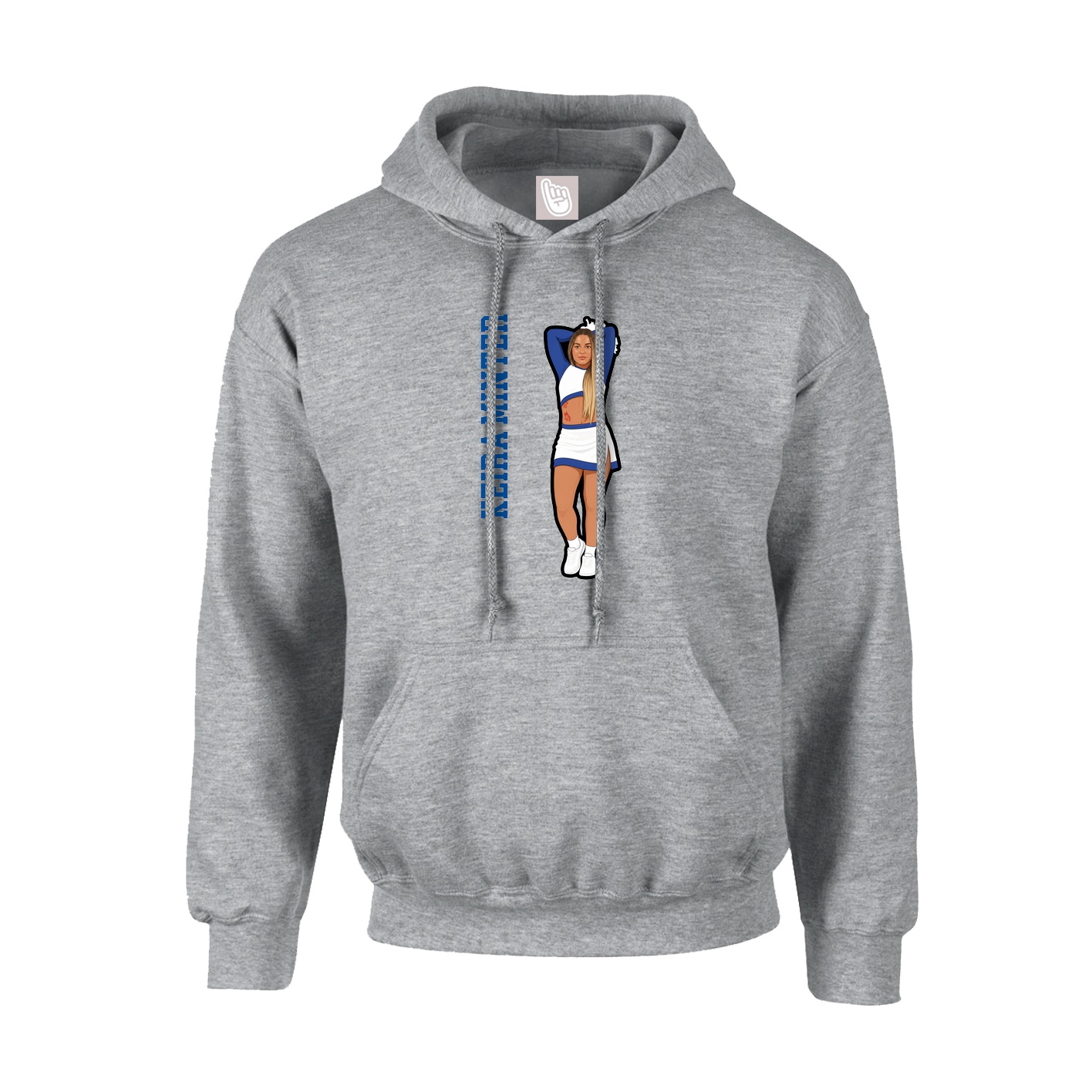Hoodie — Name Vertical in Grey