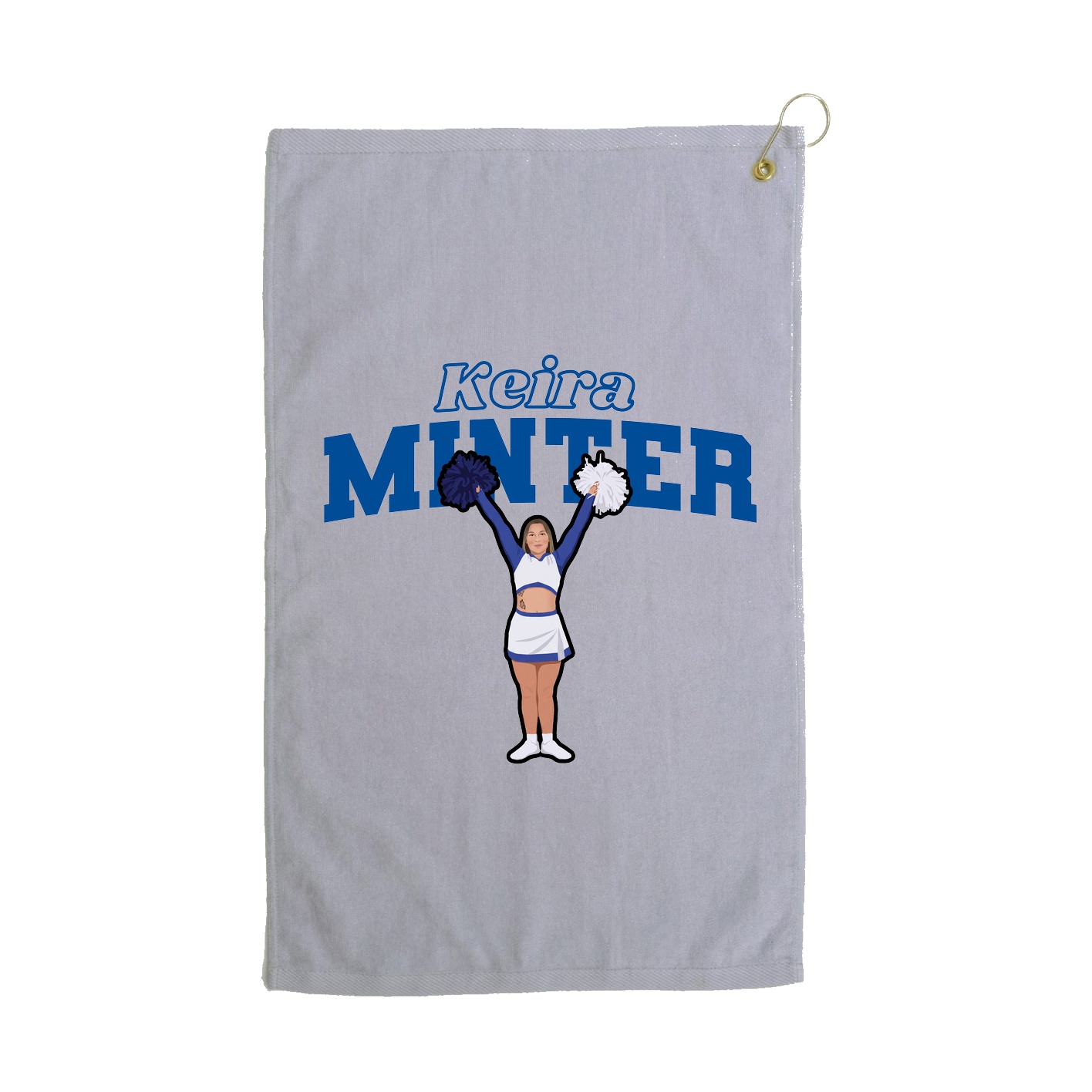 Golf Towel — Name Arch in Grey