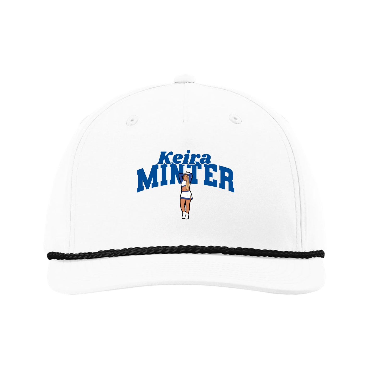 Five-Panel Classic Rope Cap — Signature Arch in White