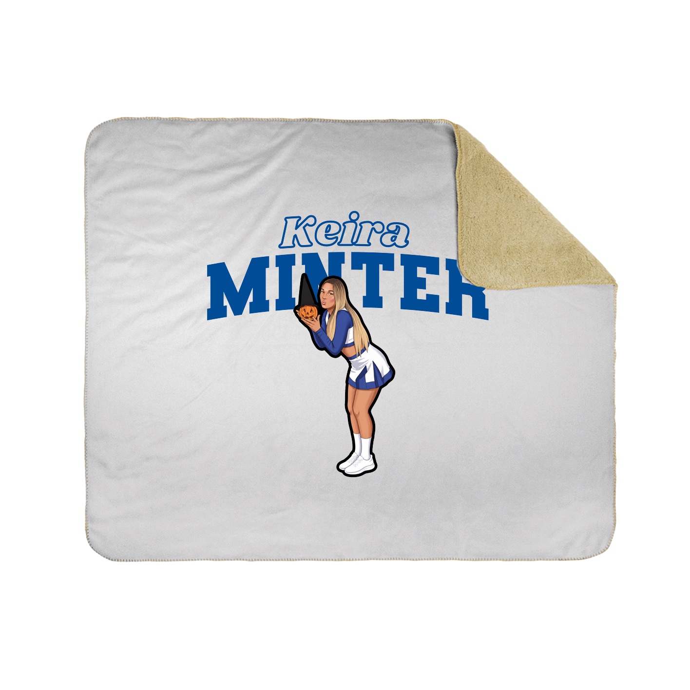 Throw Blanket — Name Arch in White
