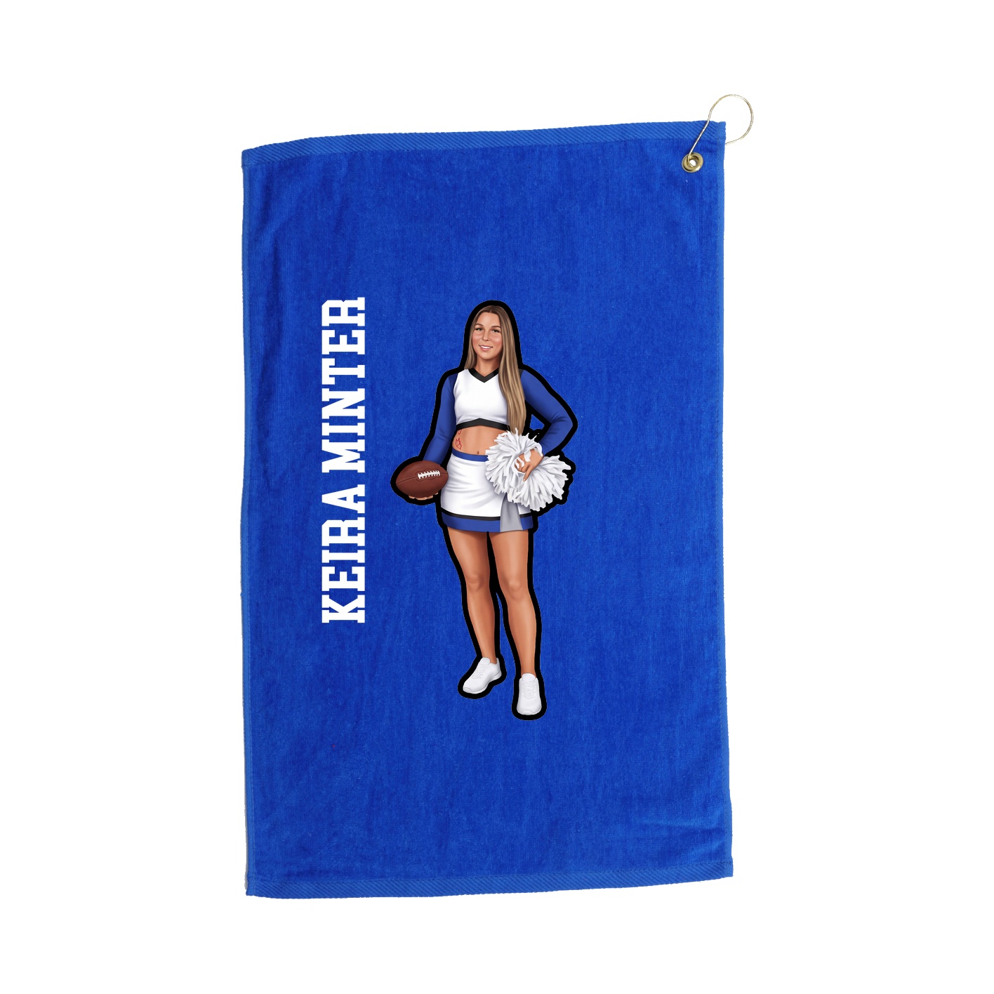 Golf Towel — Name Vertical in Royal