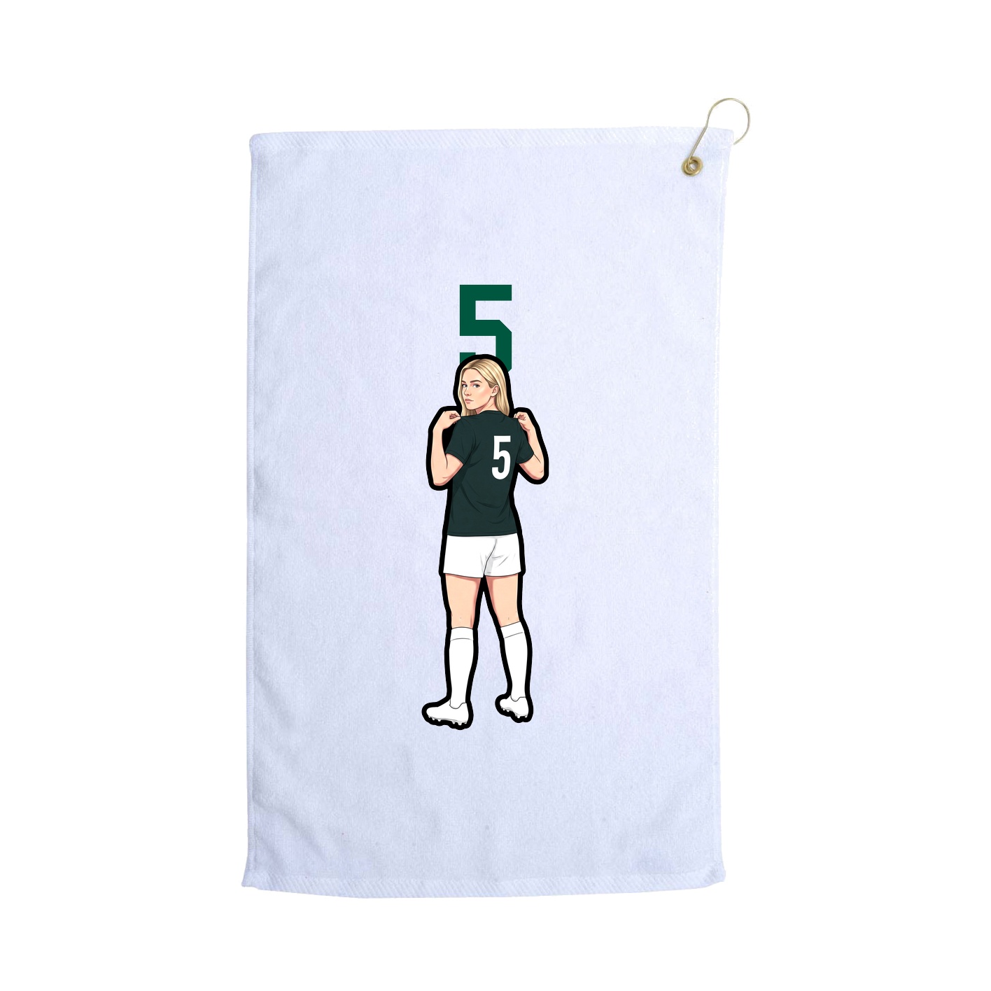 Golf Towel — Number Top in White