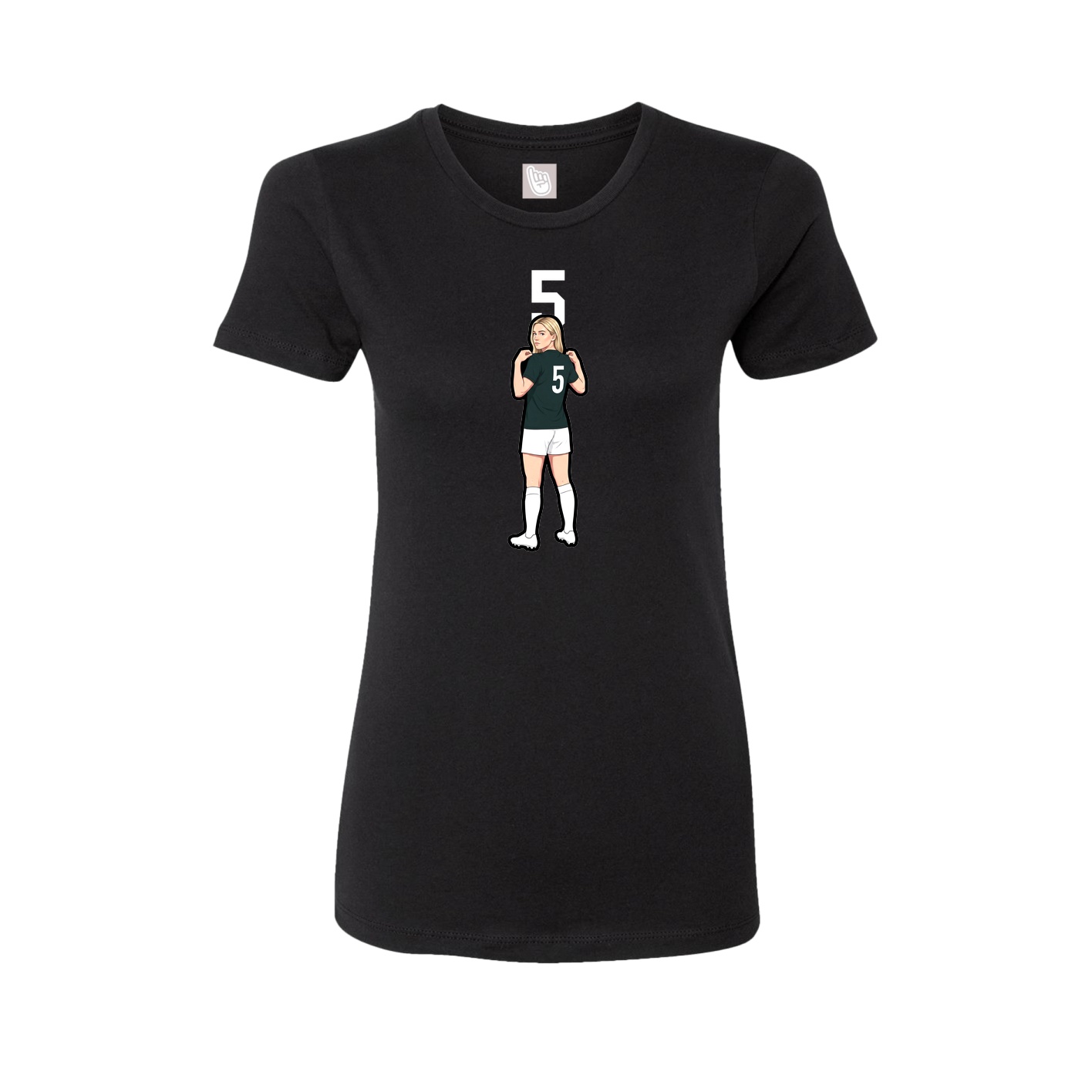 Fitted Women's Tee — Number Top in Black