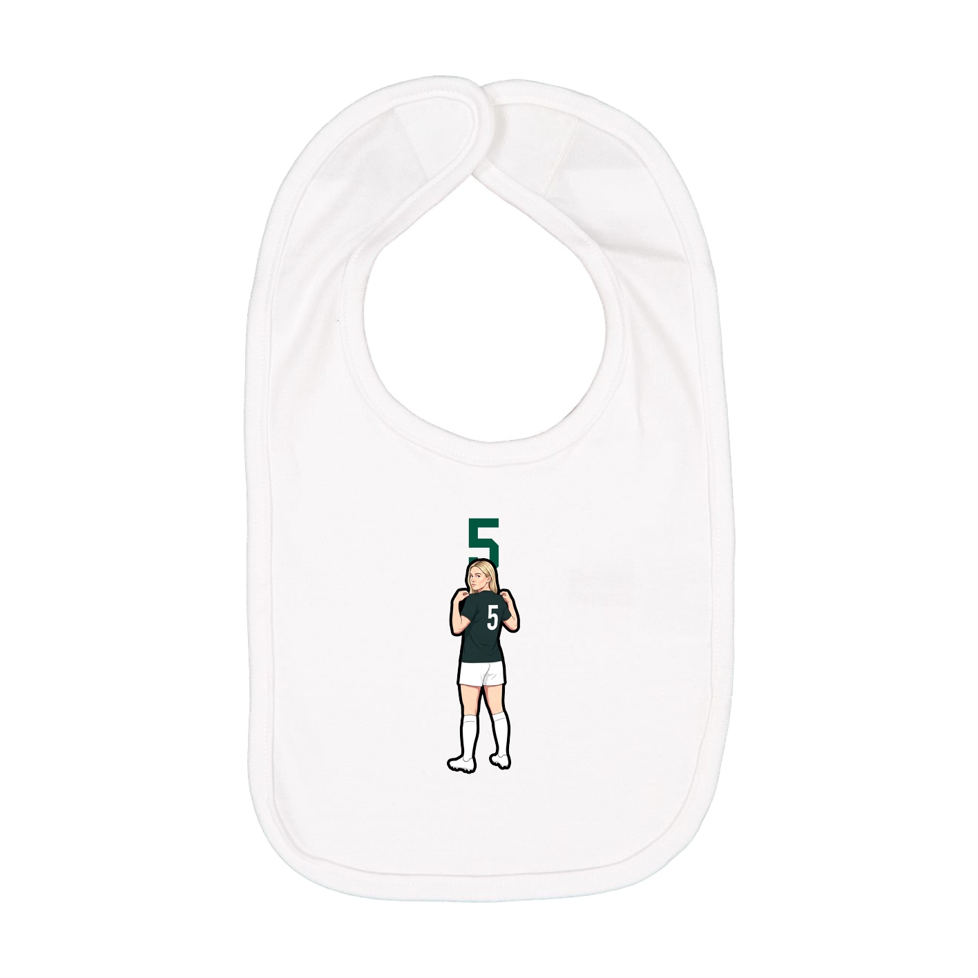 Infant Bib — Number Top in White