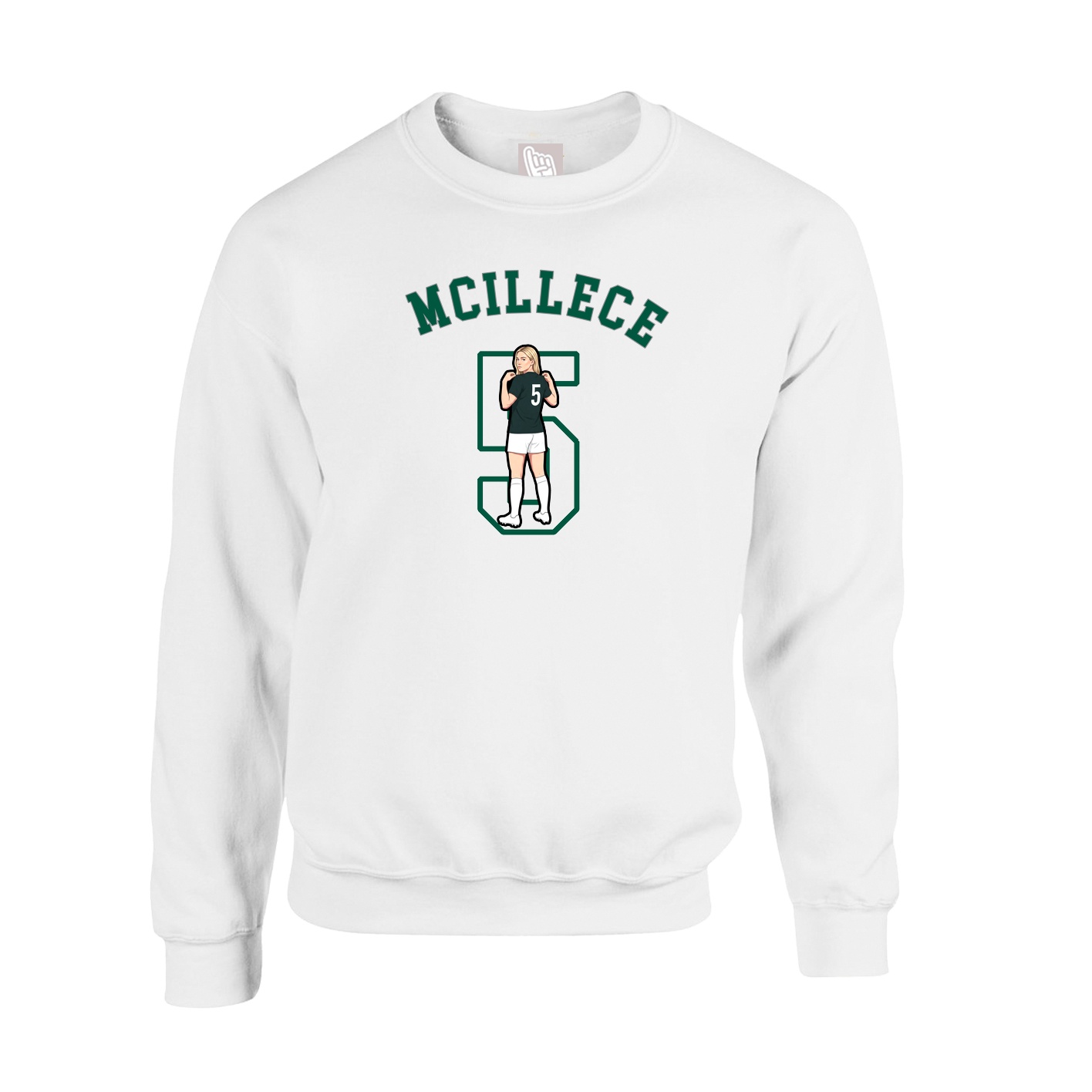Fleece Crew — Shirsey Arch in White