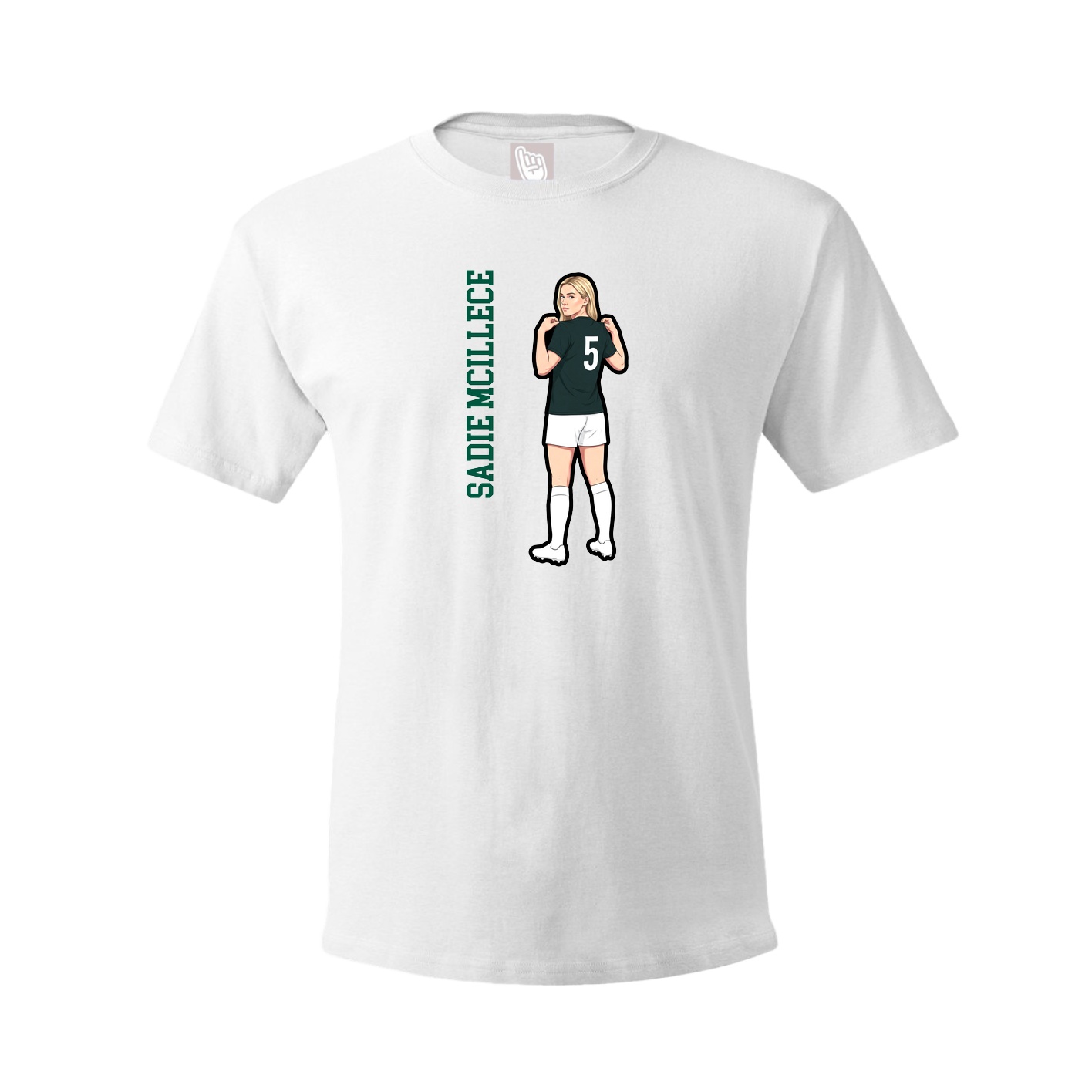 Tee — Name Vertical in White
