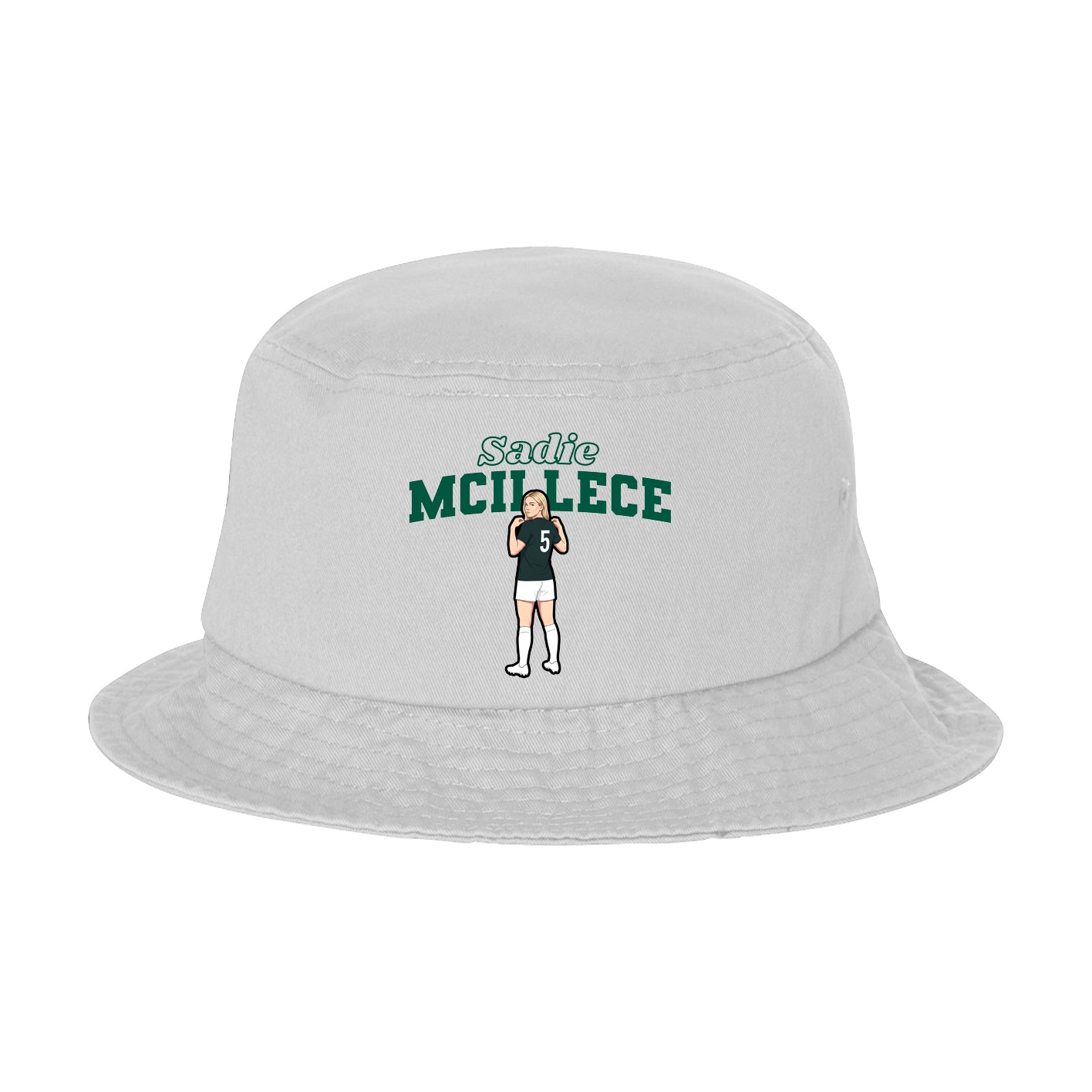 Bucket Cap — Name Arch in White