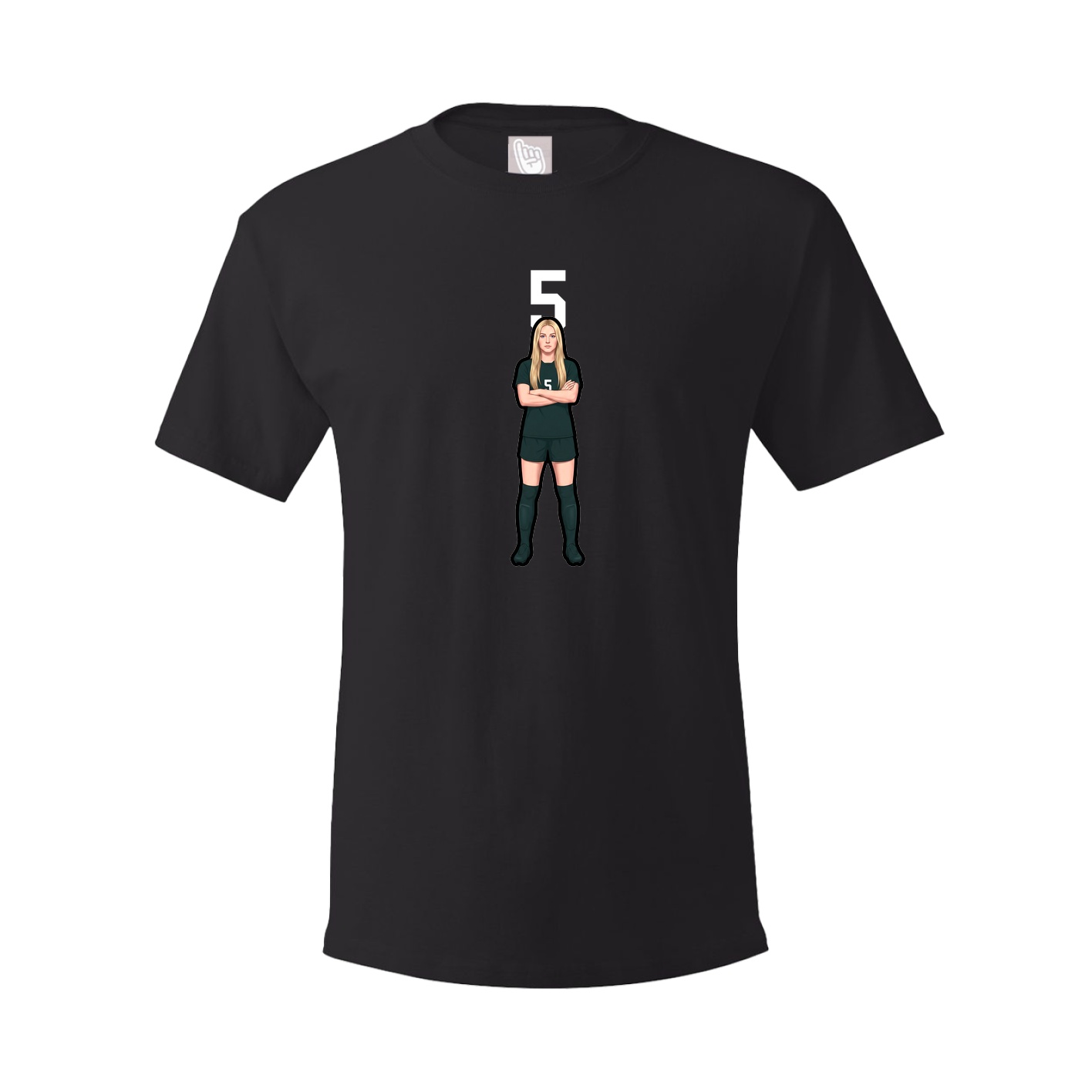 Youth Tee — Number Top in Black