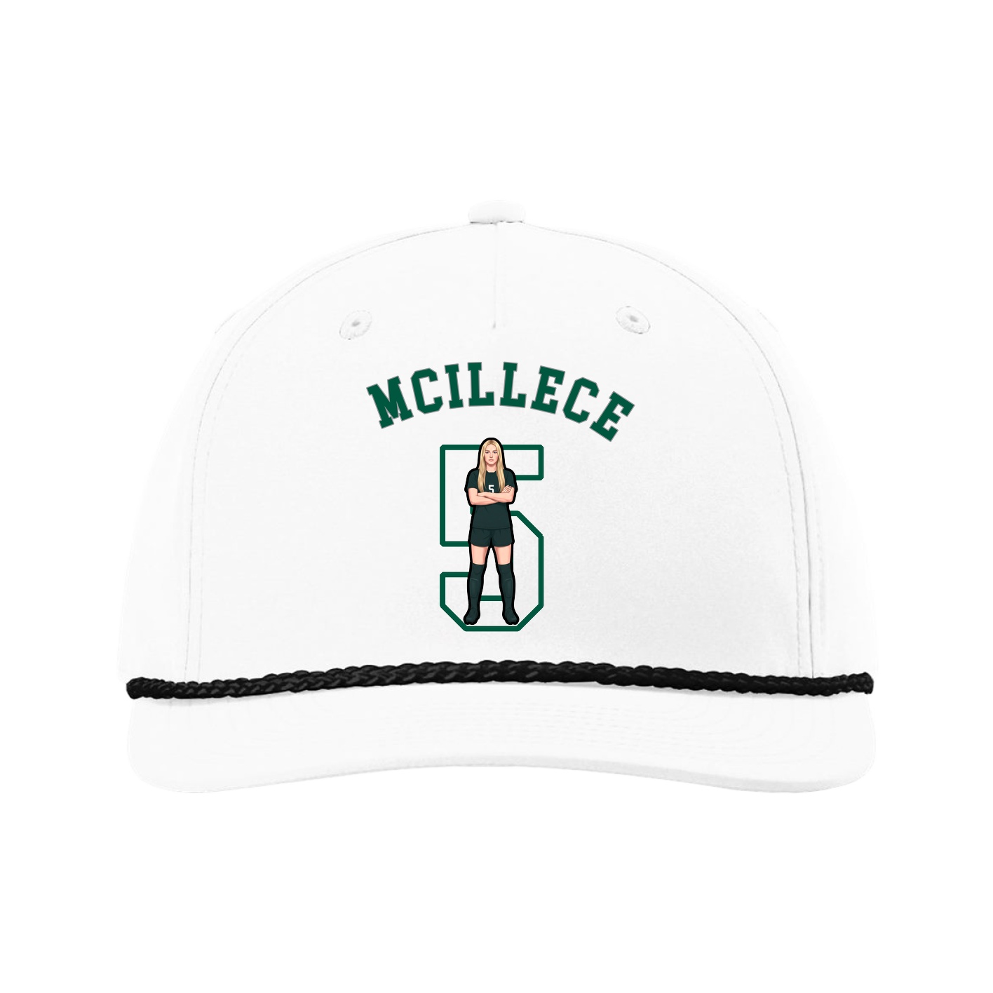 Five-Panel Classic Rope Cap — Shirsey Arch in White