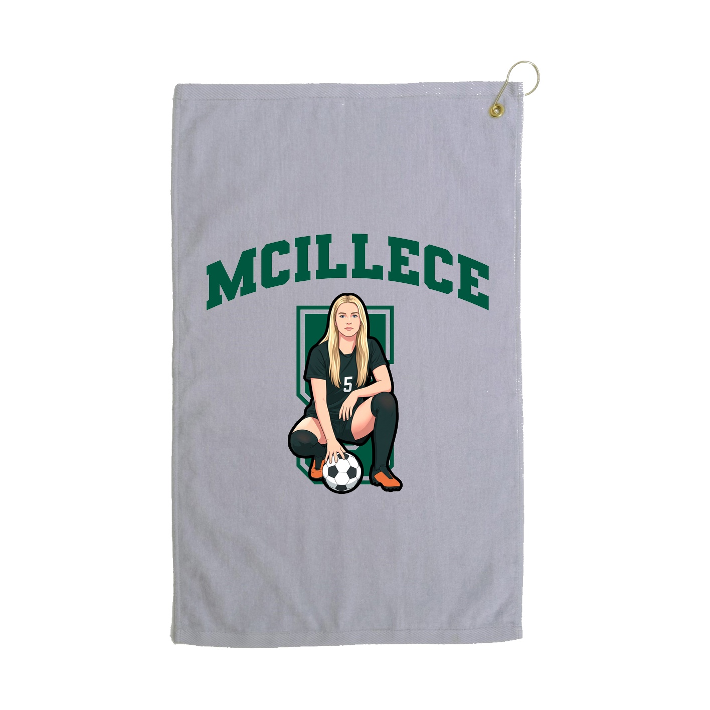 Golf Towel — Number in Grey