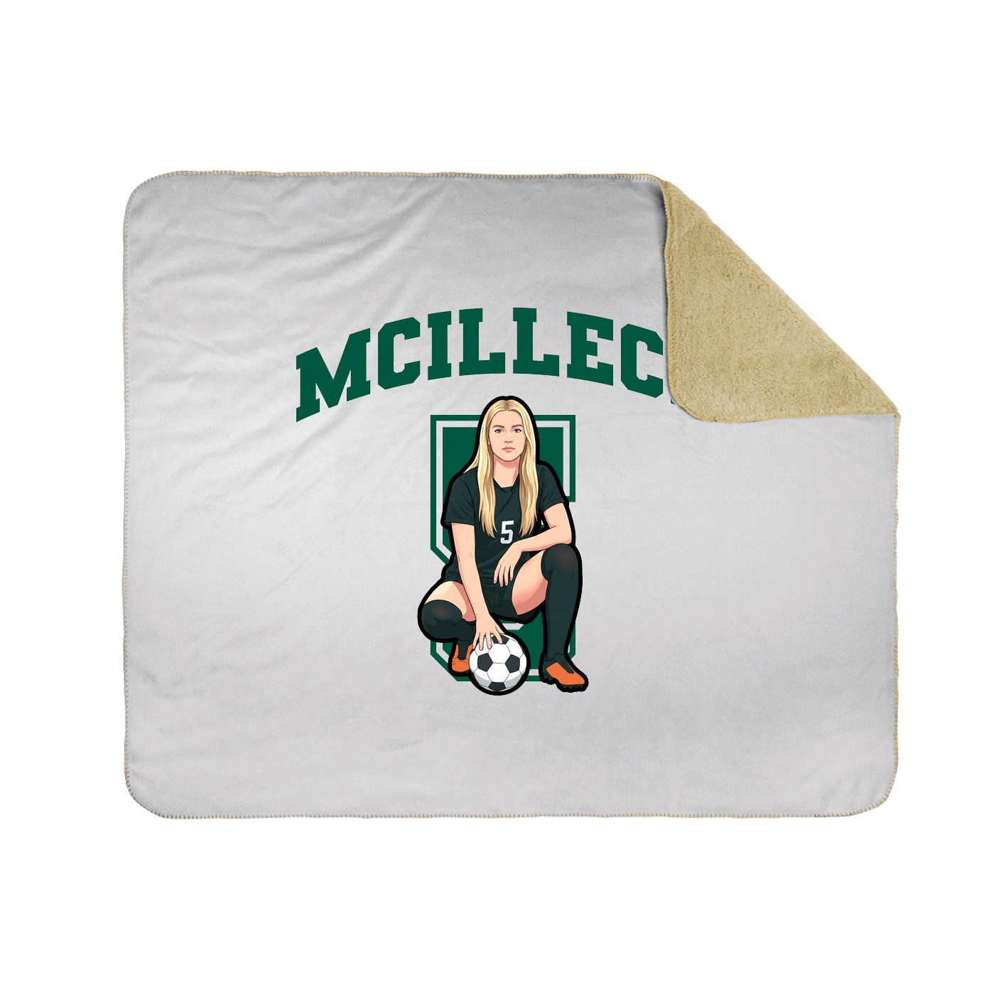 Throw Blanket — Number in White