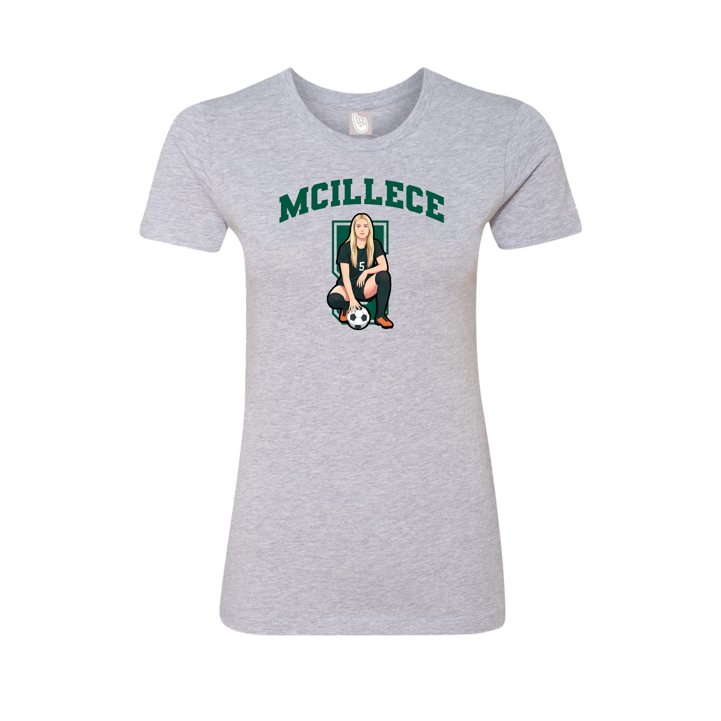Fitted Women's Tee — Number in Grey
