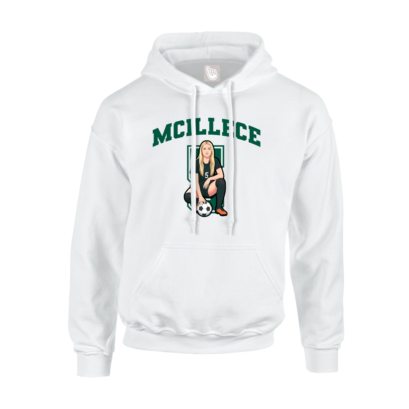 Hoodie — Number in White