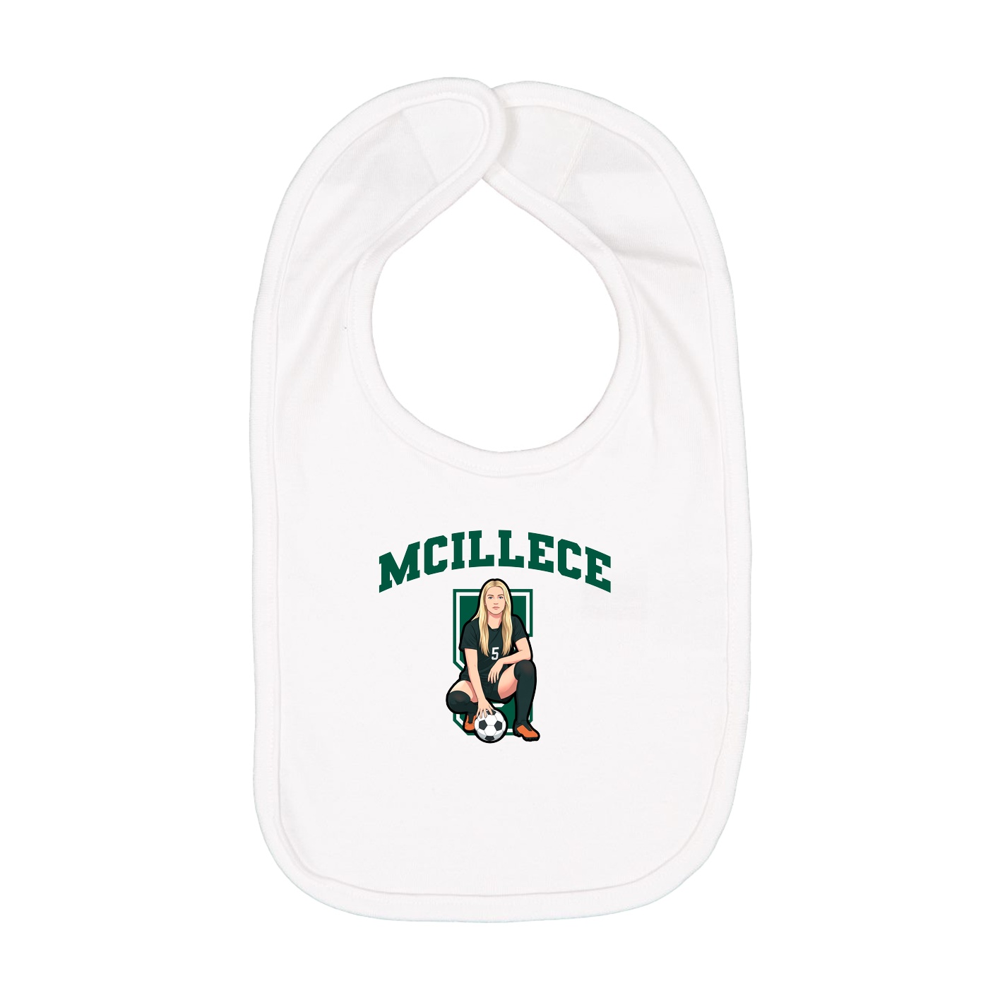Infant Bib — Number in White