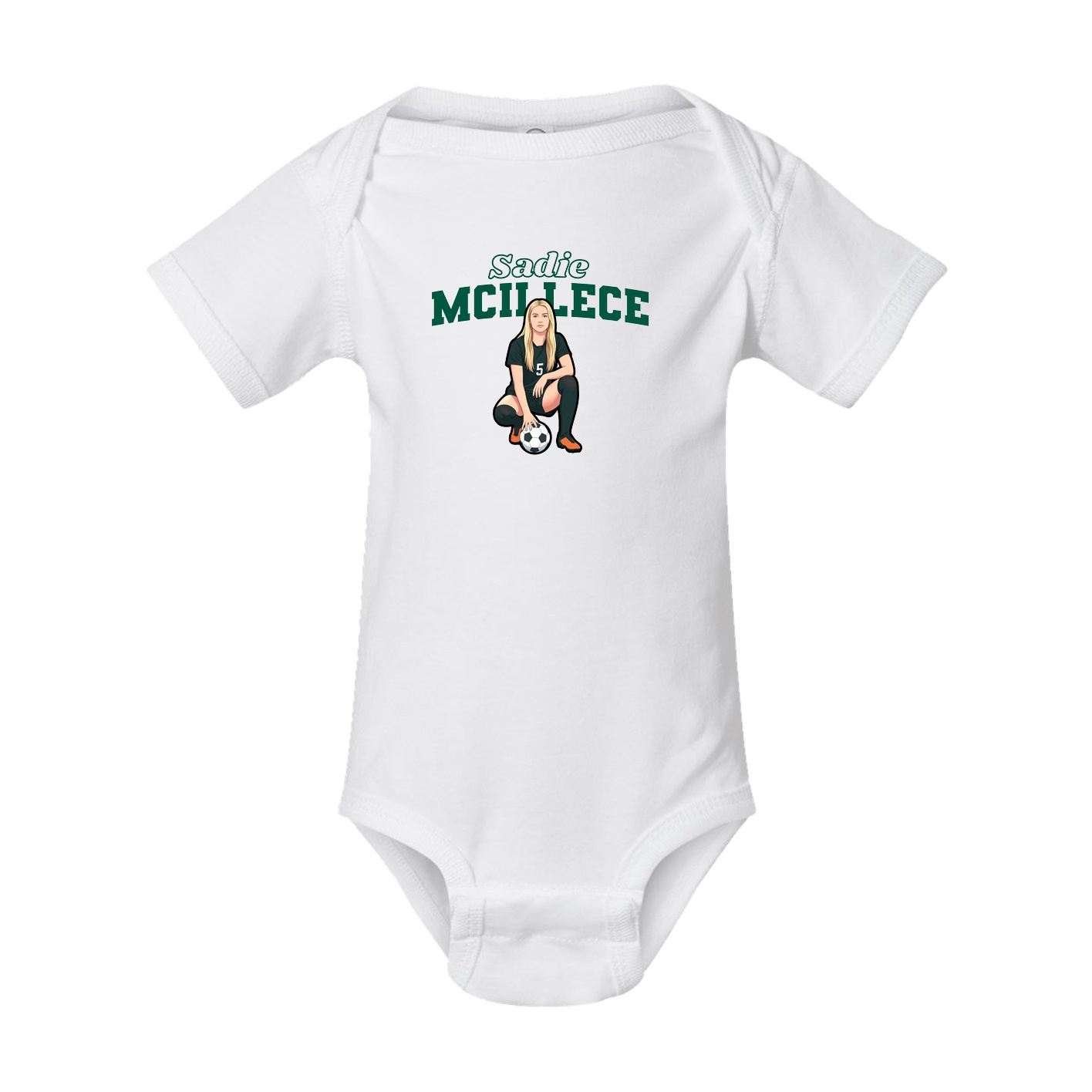 Baby Onesie — Name Arch in White
