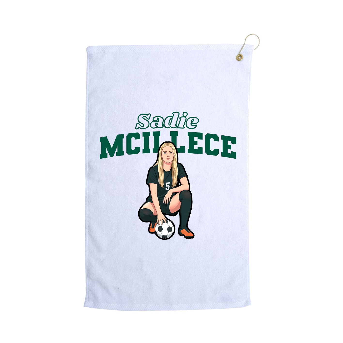 Golf Towel — Name Arch in White