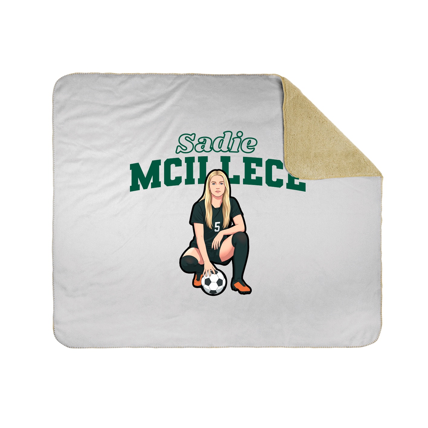 Throw Blanket — Name Arch in White