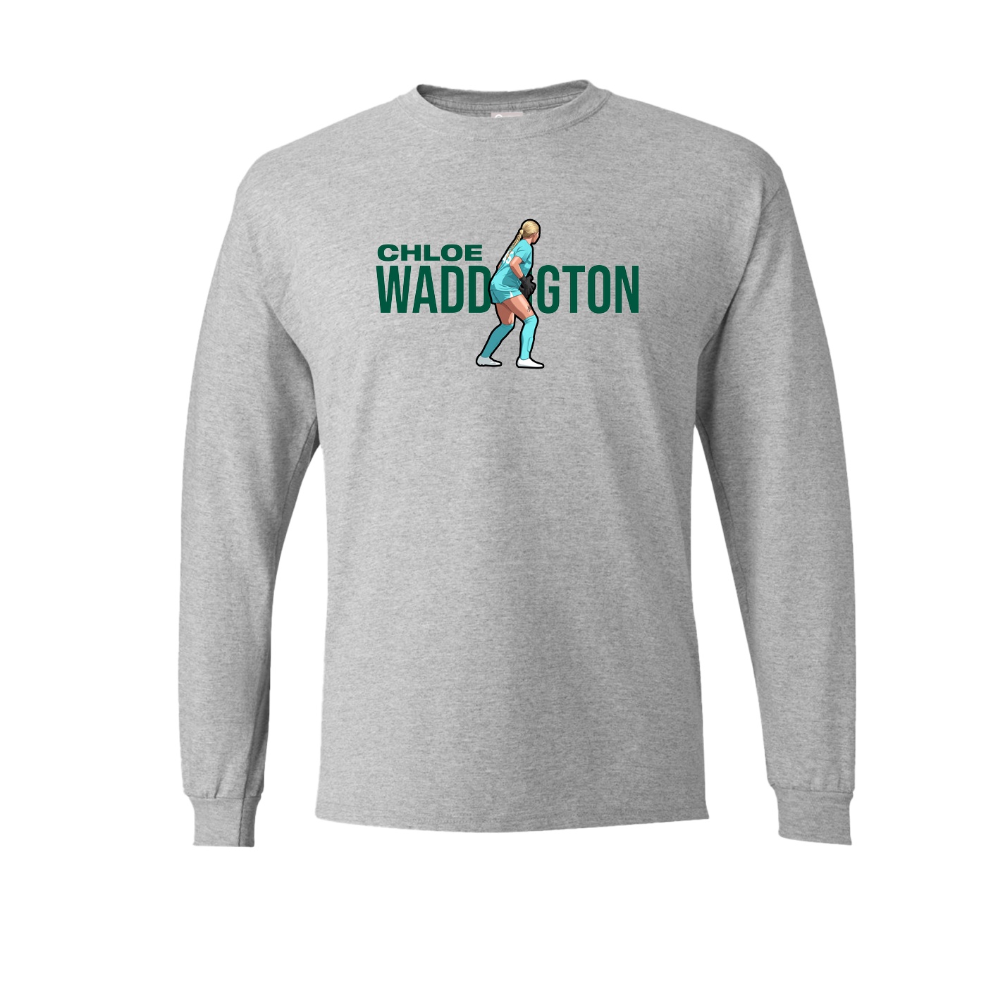 Long Sleeve Tee — Player Name in Grey