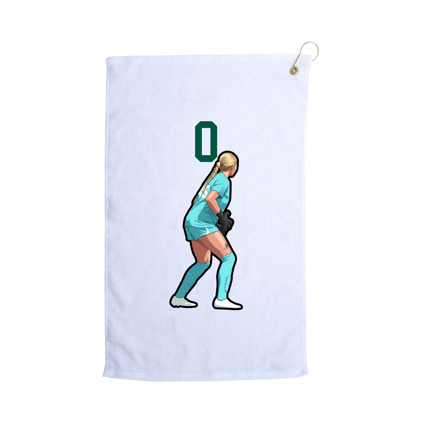 Golf Towel — Number Top in White